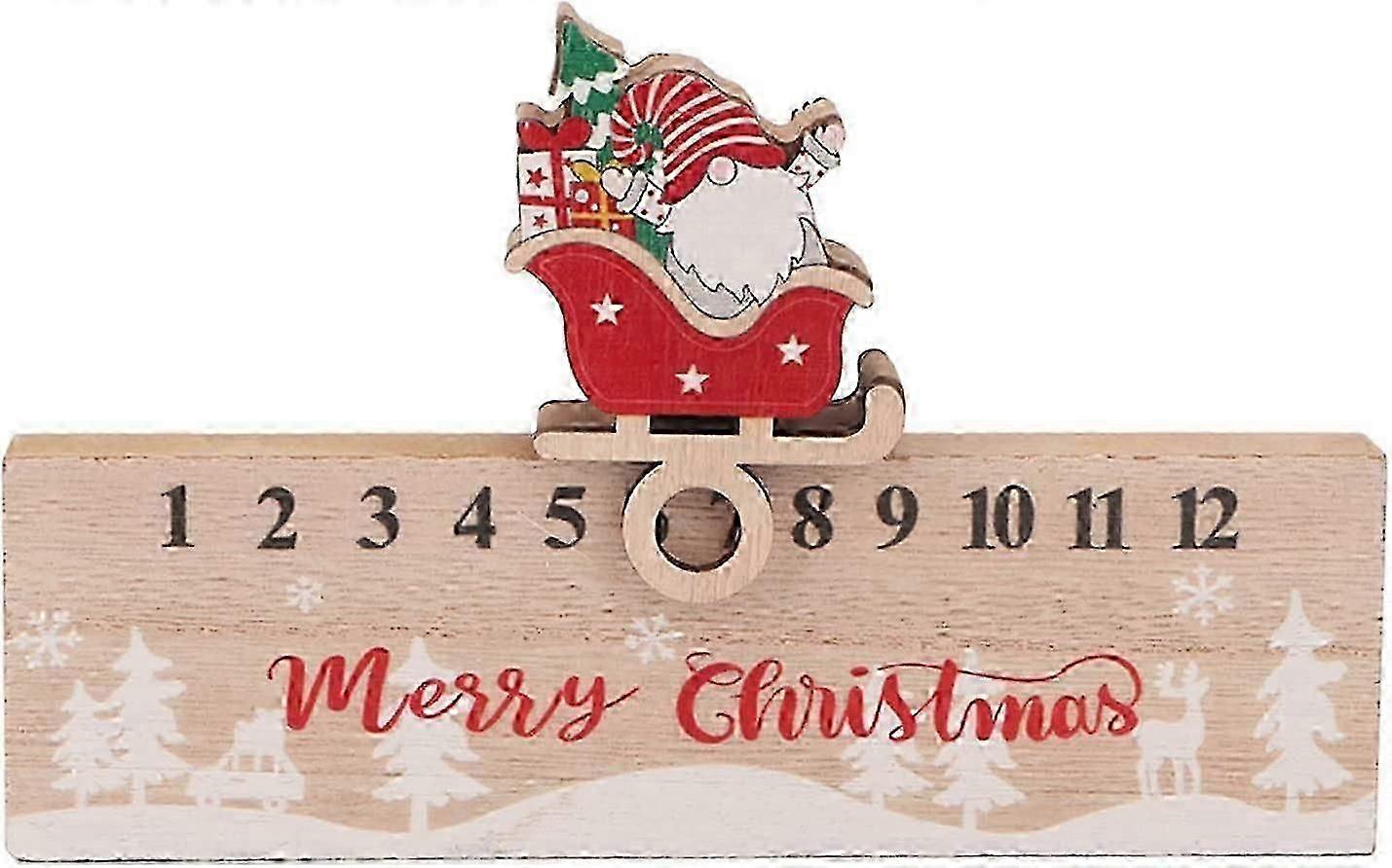 Christmas Tabletop Countdown Calendar, Christmas Advent Countdown Calendar, Wooden Countdown Calendarc