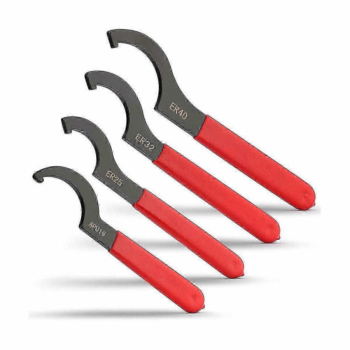 Universal Wrench Set, 4PCS Rubber Handle Spanner Tool, Professional Non-Slip Coilover Wrench Kit
