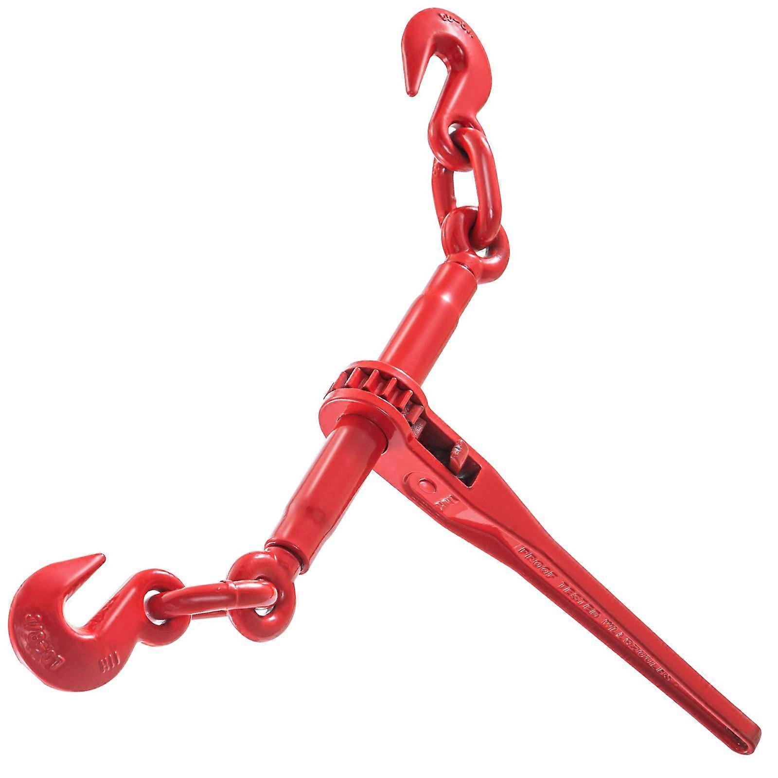9215LBS 3/8\"  1/2\" Ratchet Binders 9,215 LBS Secure Working Load, G70 Hooks and Adjustable Length, for Grade 70-80 Chains,2-Pack, Red