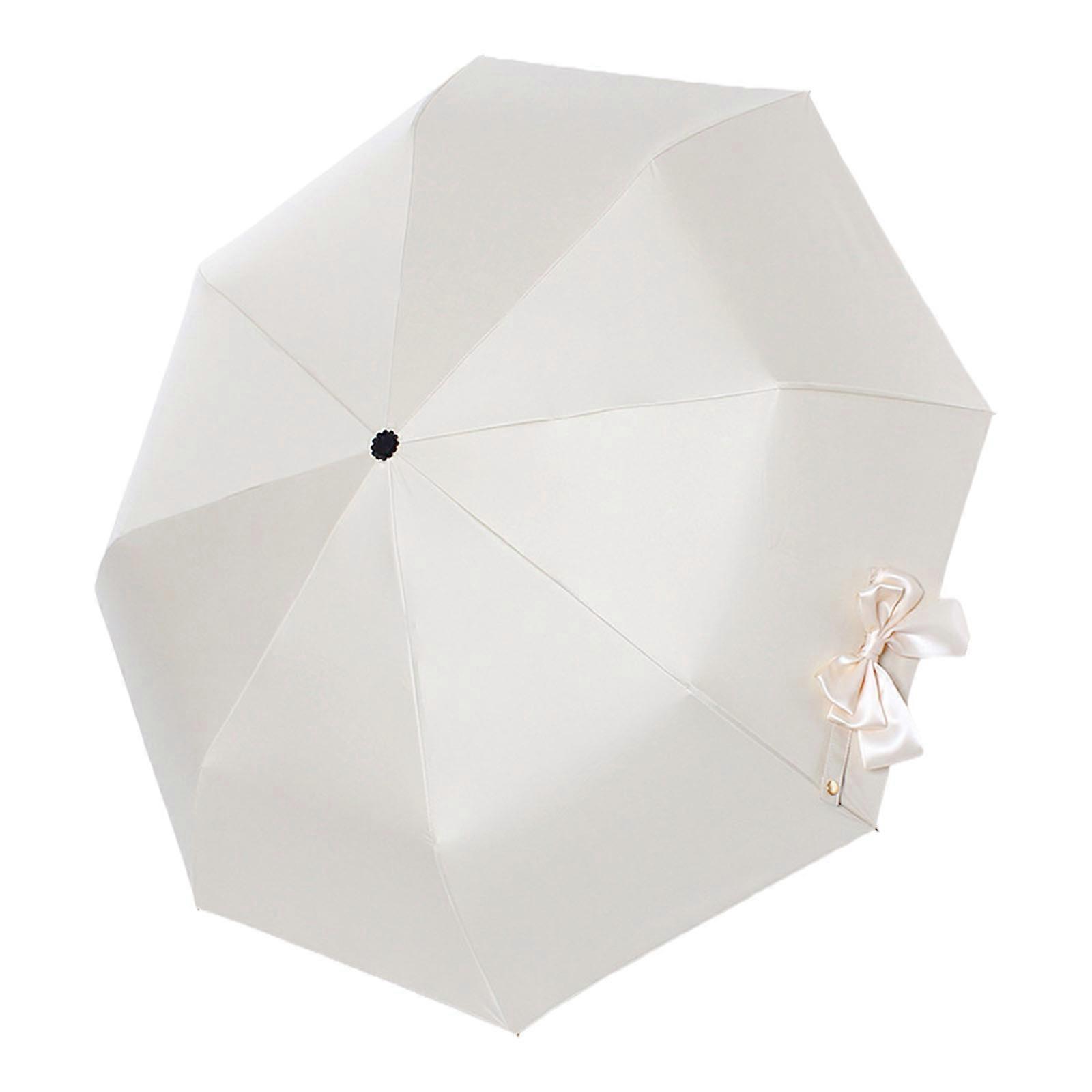 Auto Travel Umbrella Windproof Compact Folding Design Automatic Open Close Sun Rain Use  White