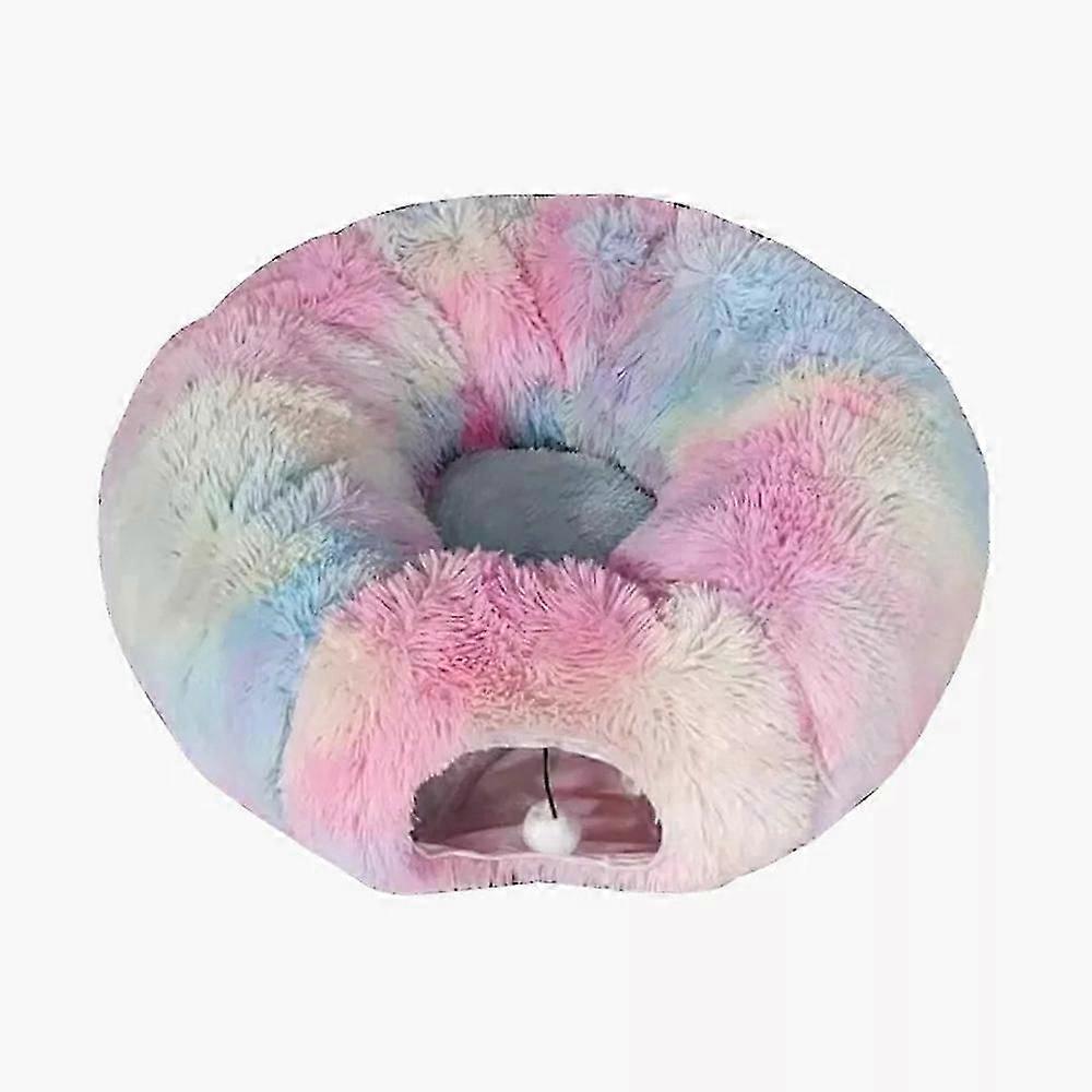 Circular Cat Tunnel Christmas Tree Skirt, Cat Tunnel Bed Under Christmas Tree