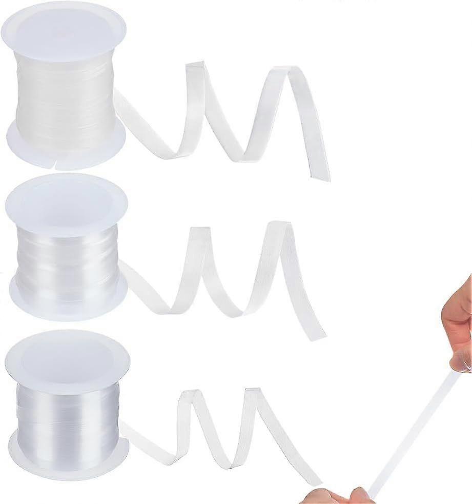 40m/43.74 Yard Clear Elastic Strap (0.23/0.32/0.39 inch) Width Transparent Elastic Band High Flexibility Clear Elastic for DIY Shoulder Bra Clothes Se