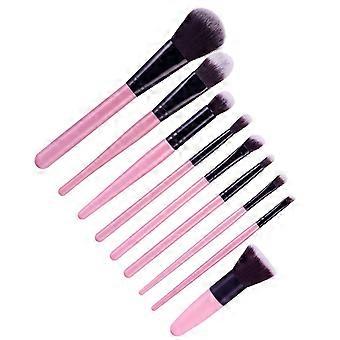 9x Pink Beauty Arsenal 9-delige make-upkwastenset voor professionele resultaten, geschikt voor dagelijks gebruik.