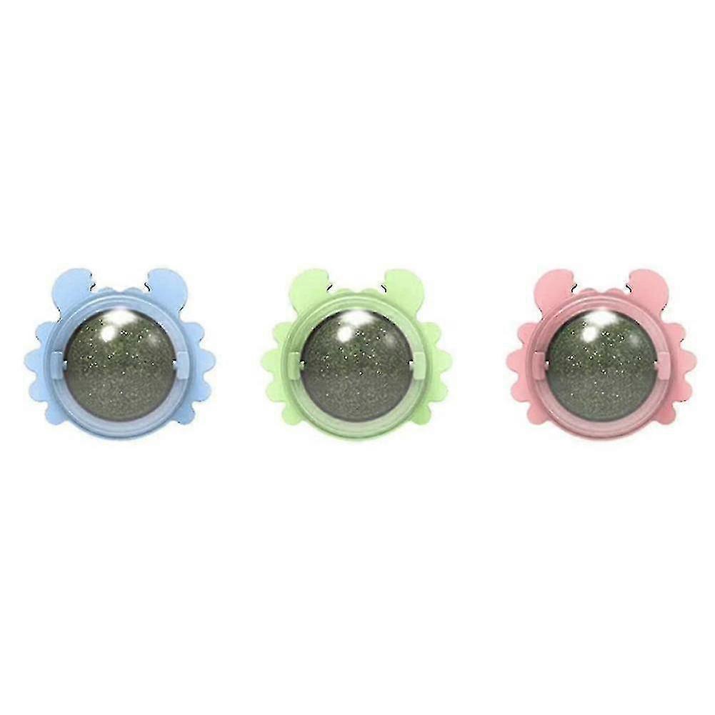 3pcs Catnip Chew Toys - Essbarer Wandball zum Lecken und Zähneputzen