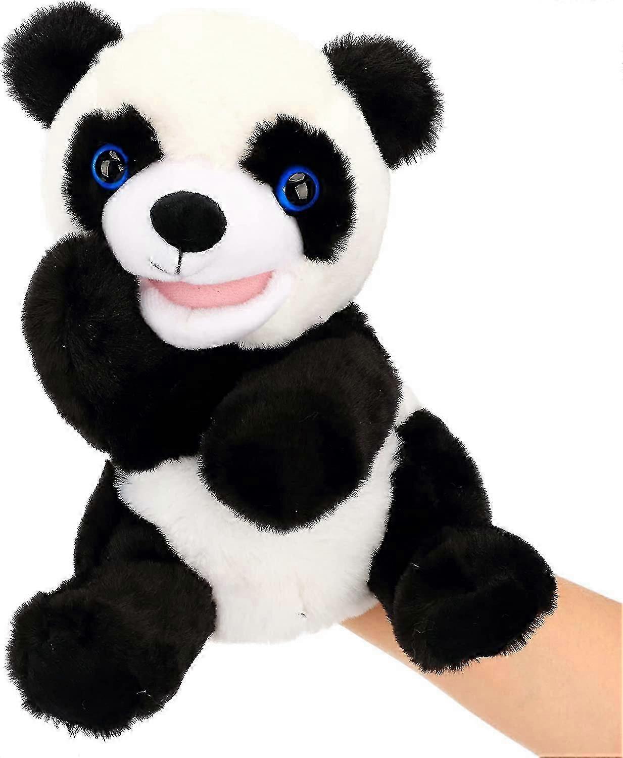 Panda Hand Puppet Plush Animal Toy With Movable Mouth For Role Play Storytelling