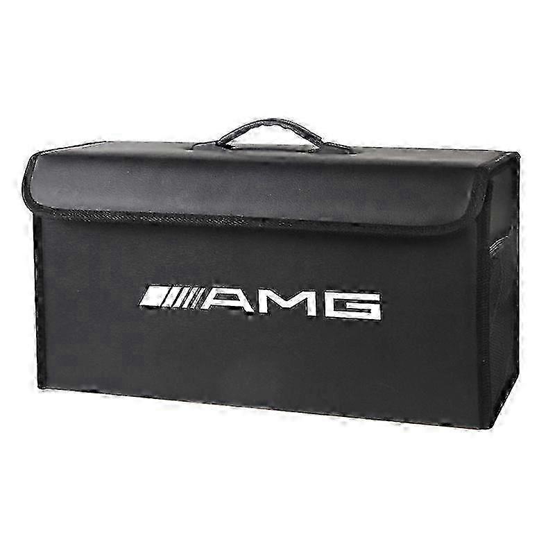 Foldable car leather organizer for AMG models with storage compartments