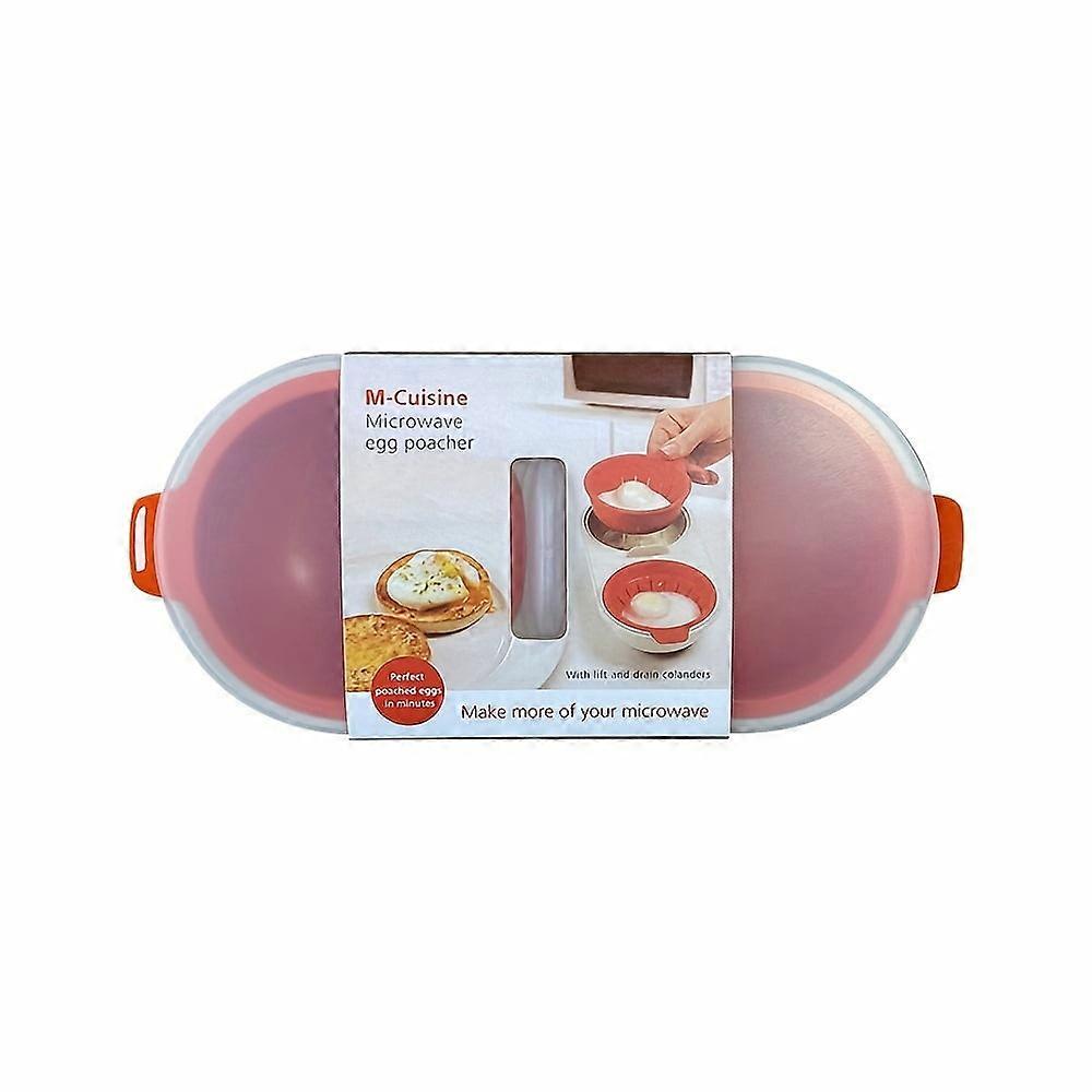Dobbel kopp non-stick ABS-plast eggposjerer Mikrobølgeovnsikker kjøkkeninnretning for perfekte posjerte egg