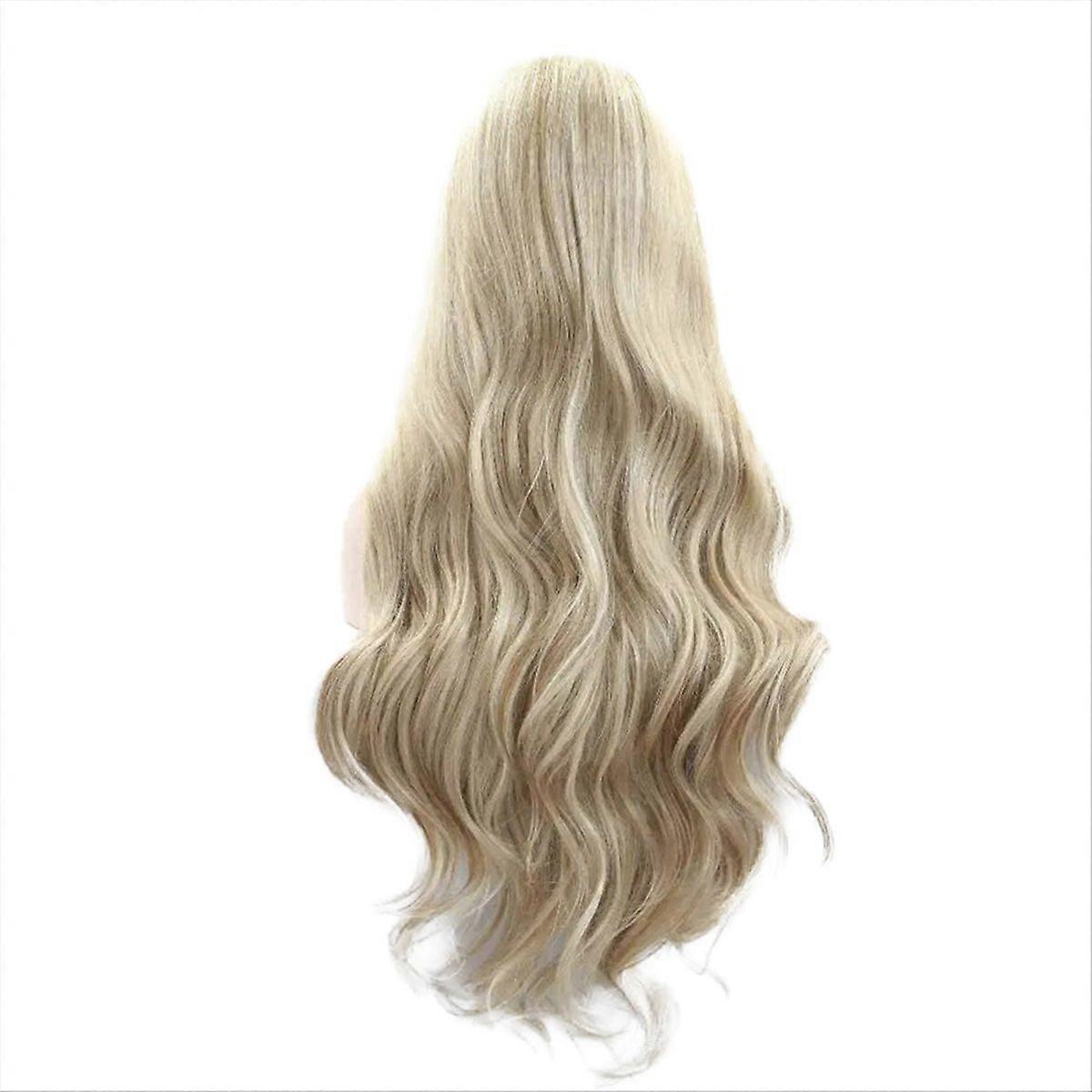 Synthetic Blonde Lace Front Wigs Heat Resistant Fiber Long Wavy Wigs