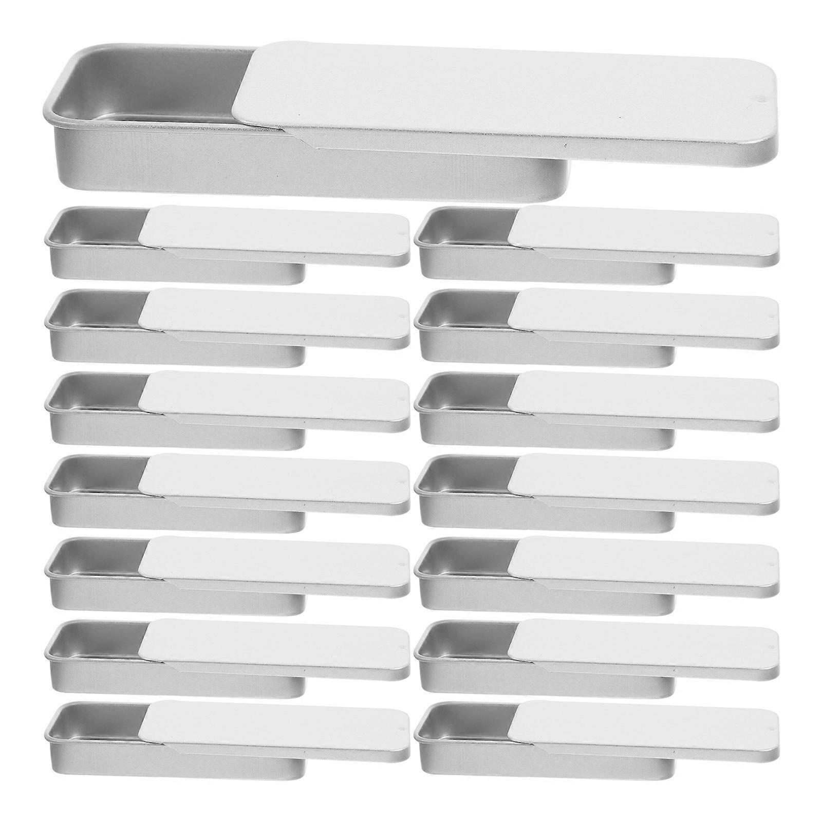 18pcs Tinplate Cans Empty Tins with Lid Lip Balm Tins Rectangular Tinplate Boxes