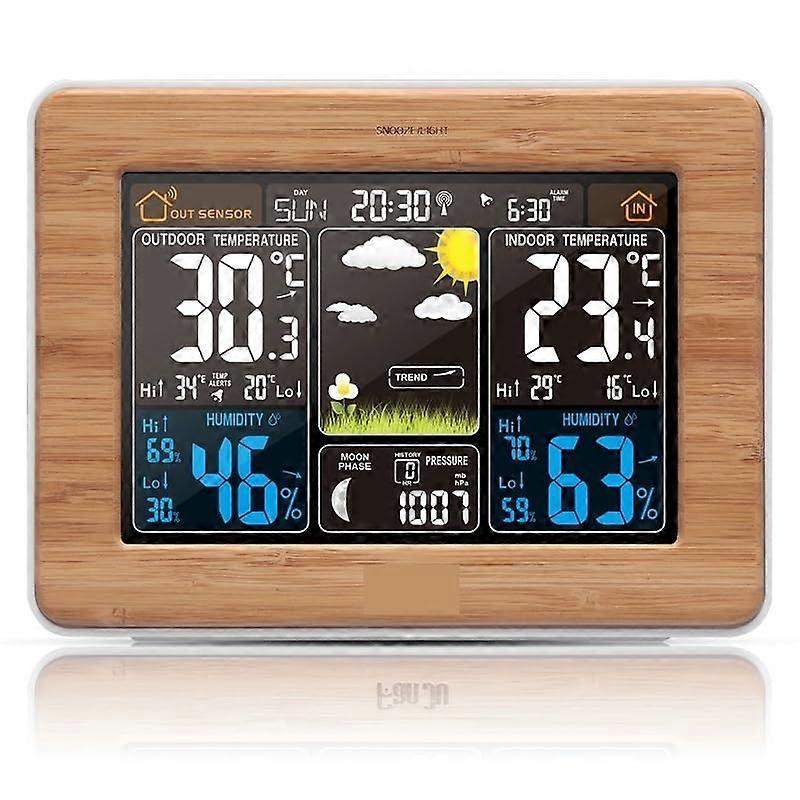 Wireless Weather Station with Color LCD Forecast, Digital Temperature Humidity, Moon Phase Display
