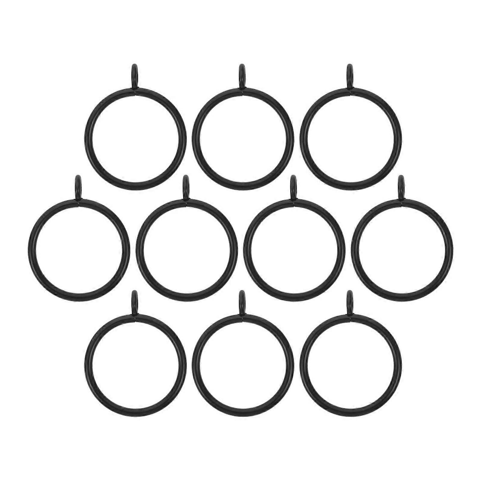 10 Pcs Metal Curtain Rings with Eyelets for Rods Smooth Glide Universal Fit