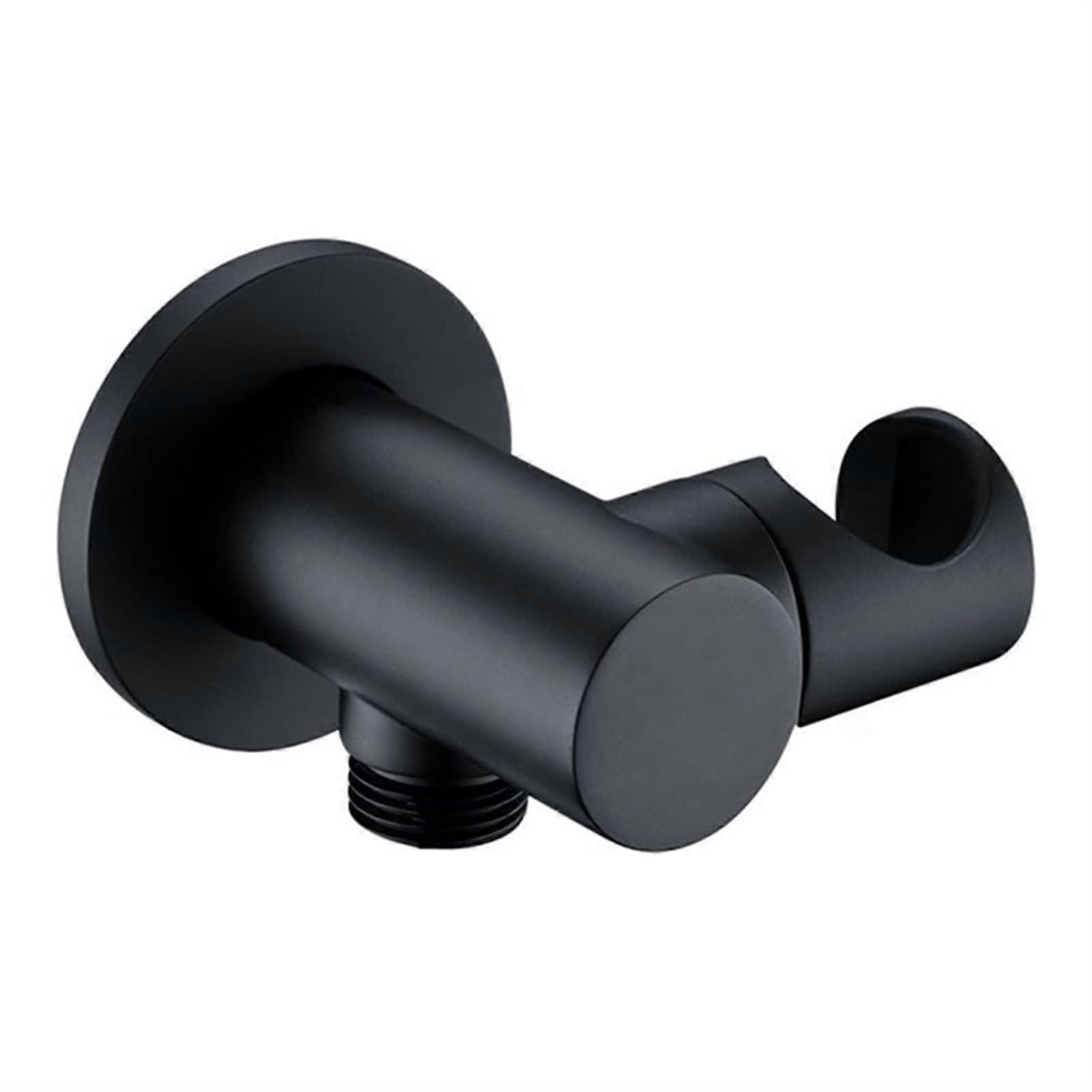 Matte Black Shower Head Holder Wall Mounted Brass Bracket for Handheld Shower Secure Install