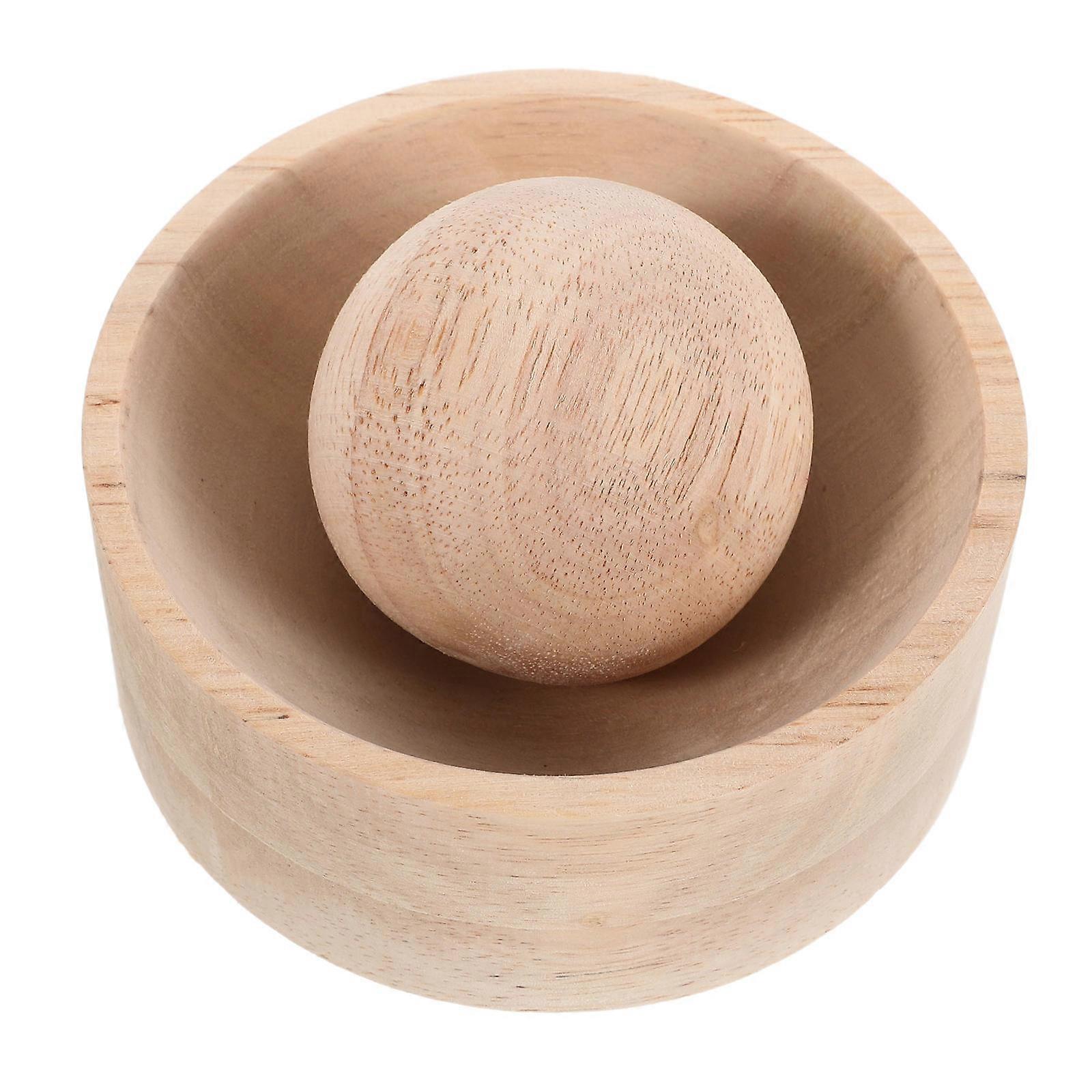 Beige Wooden Dumpling Maker Tool for Manual Dough Press