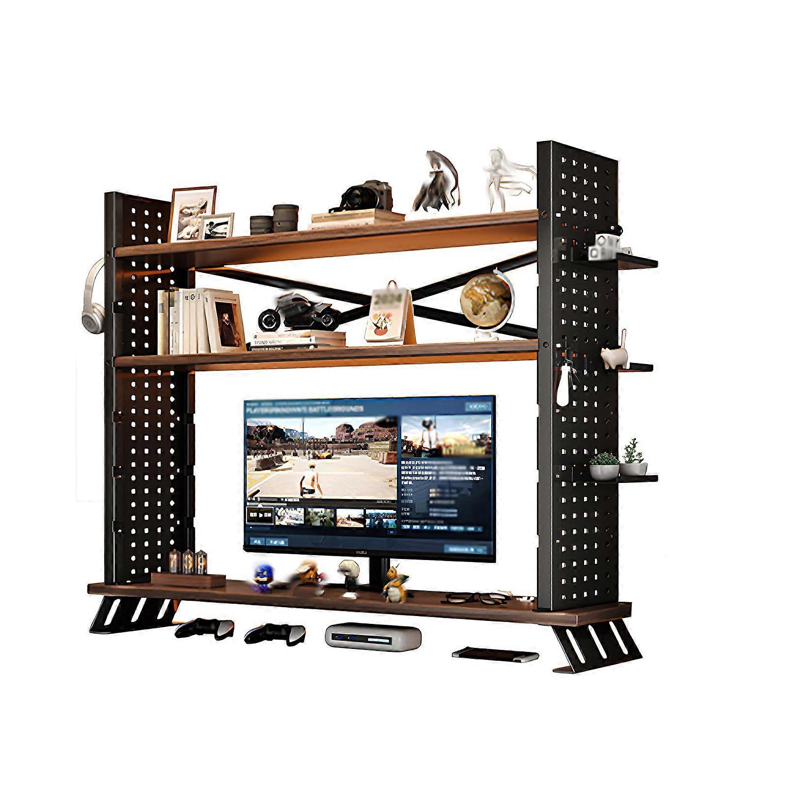 Desk Hutch with Adjustable Shelf, Rustproof Metal Dorm Desk Organizer Bookcase for Home Office