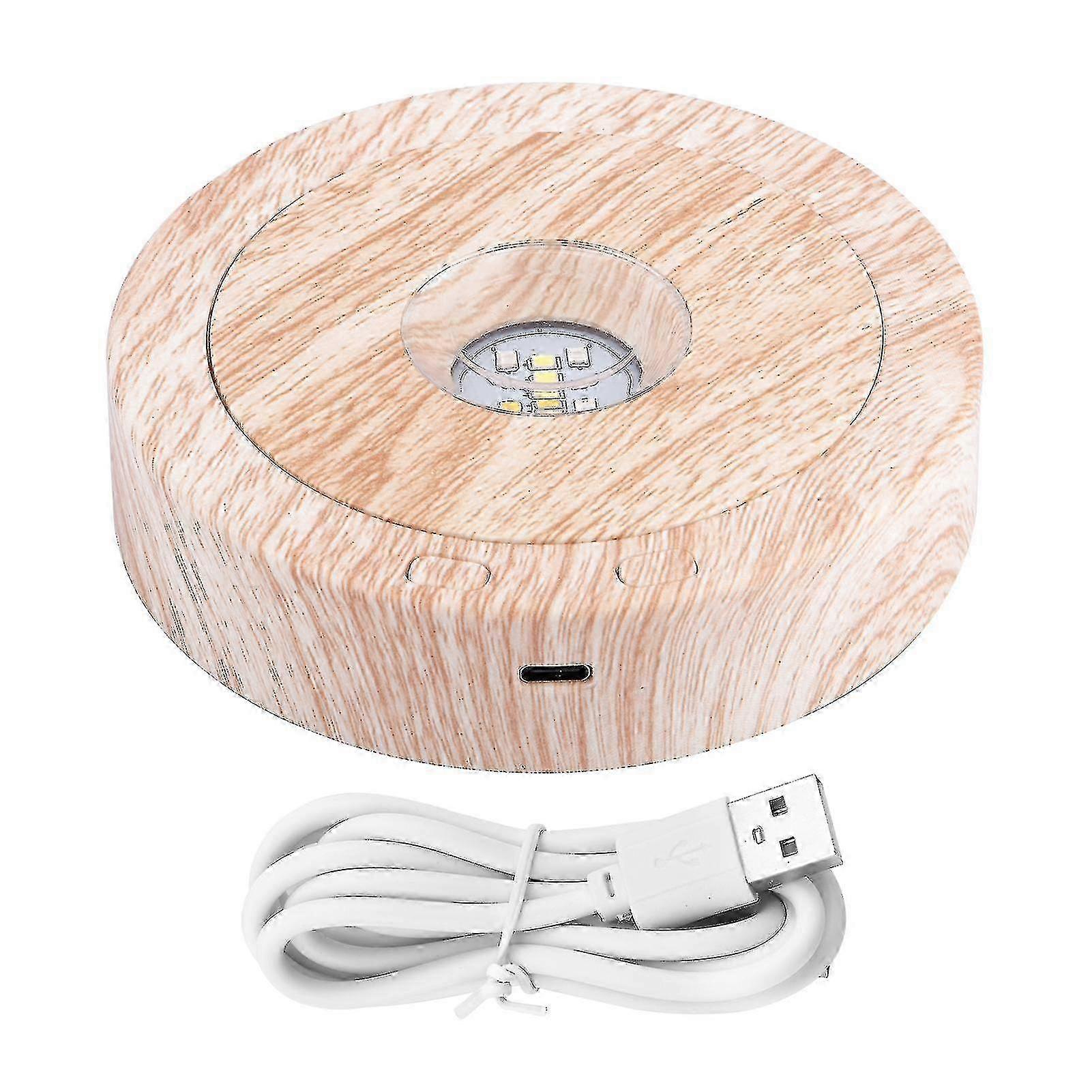 Stand 360 Rotating Ornament Battery Operated With Colored Light Led Display Base