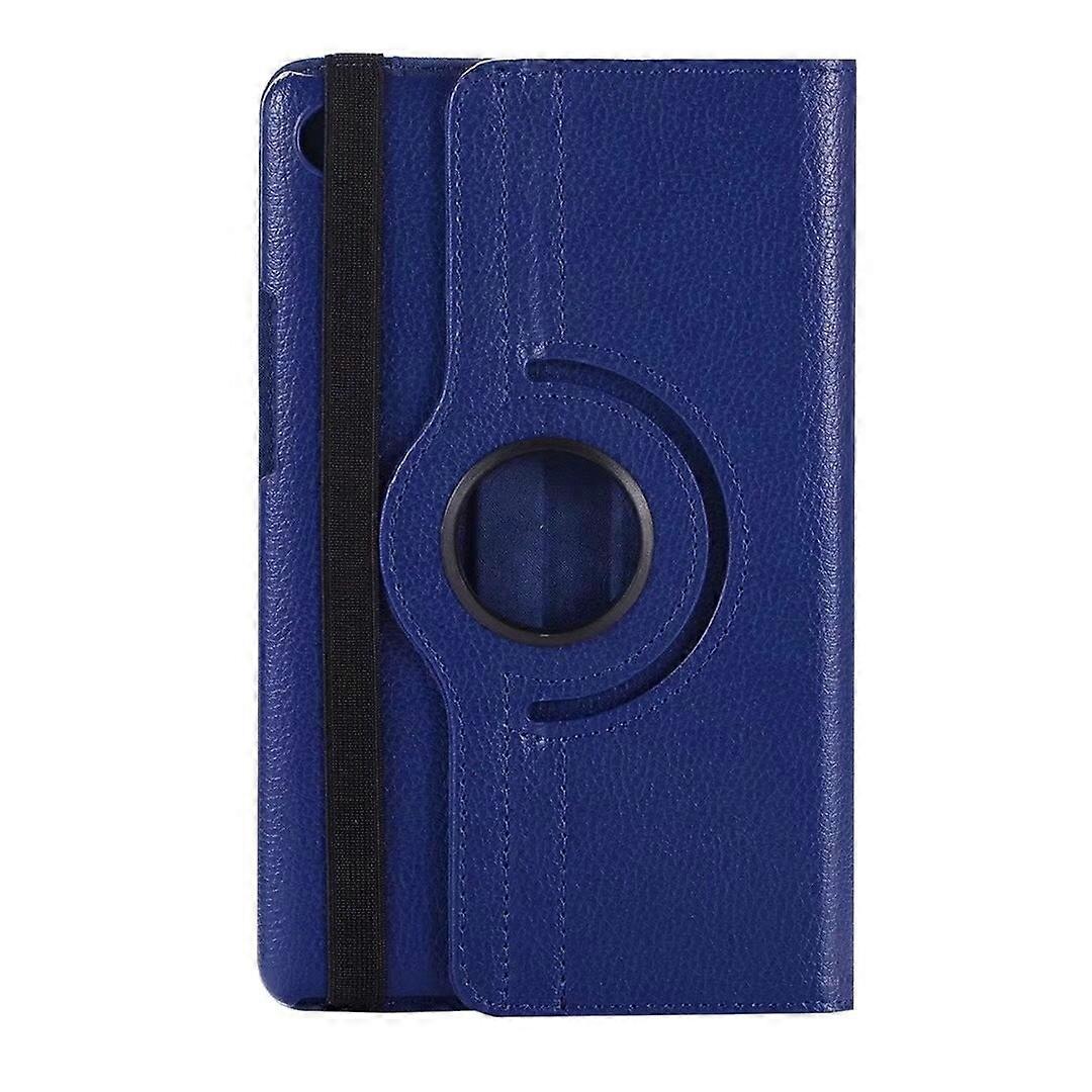 Stylish Case For Ipad 2/3/4 Dark Blue Lychee Texture Rotating Leather Flip