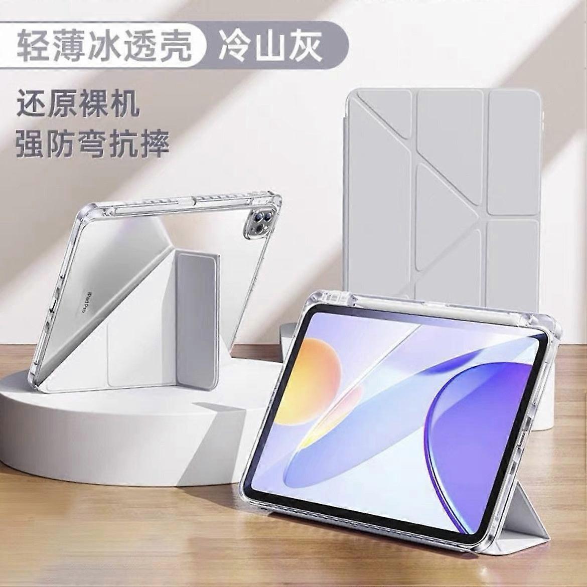 Stylish Case For Ipad 10 10.9" Granny Gray Transparent Folding No5980