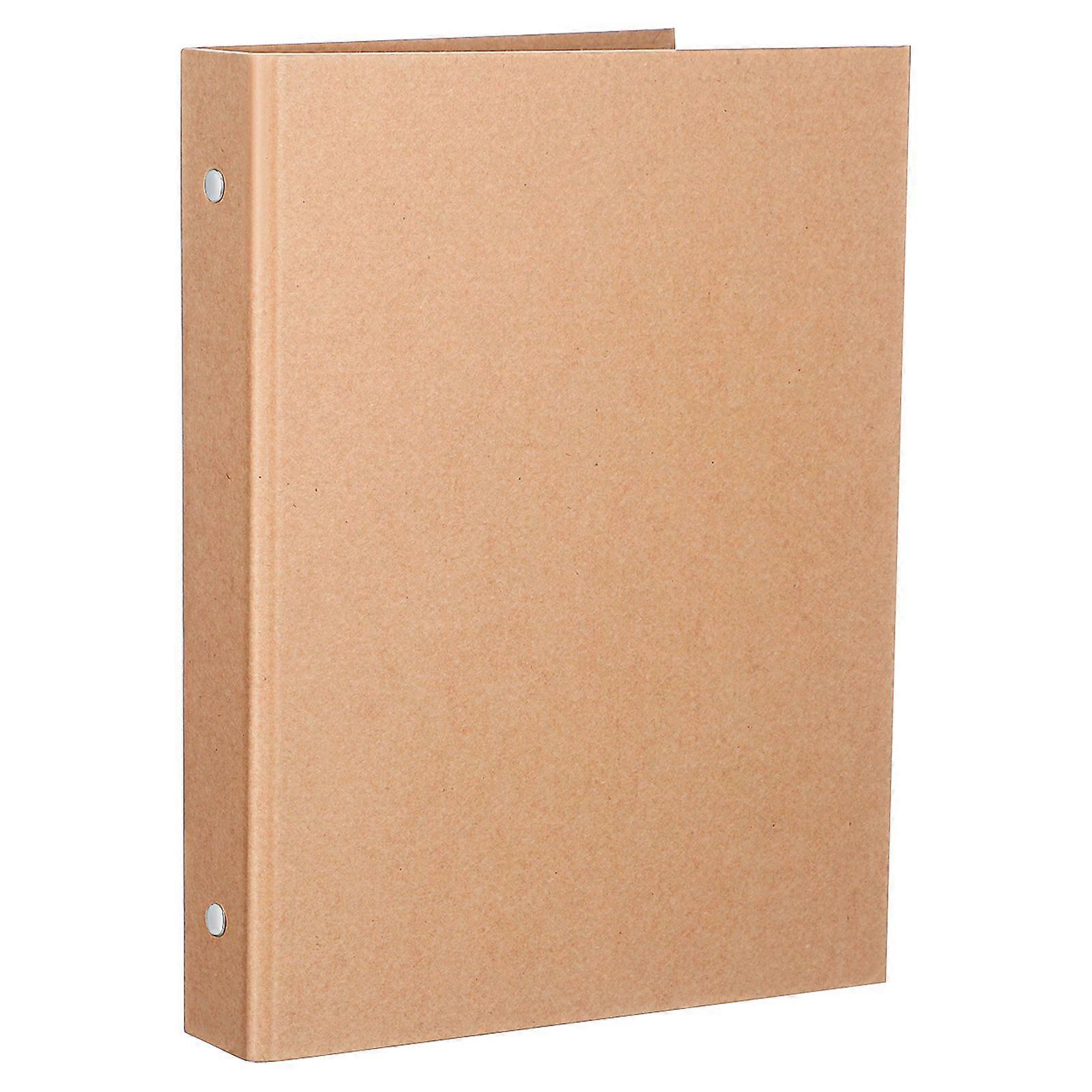 Binder Cover 6-Ring Binder Notebook Binder Cover Kraft Paper Binder Reusable Notebook Shell (A5)