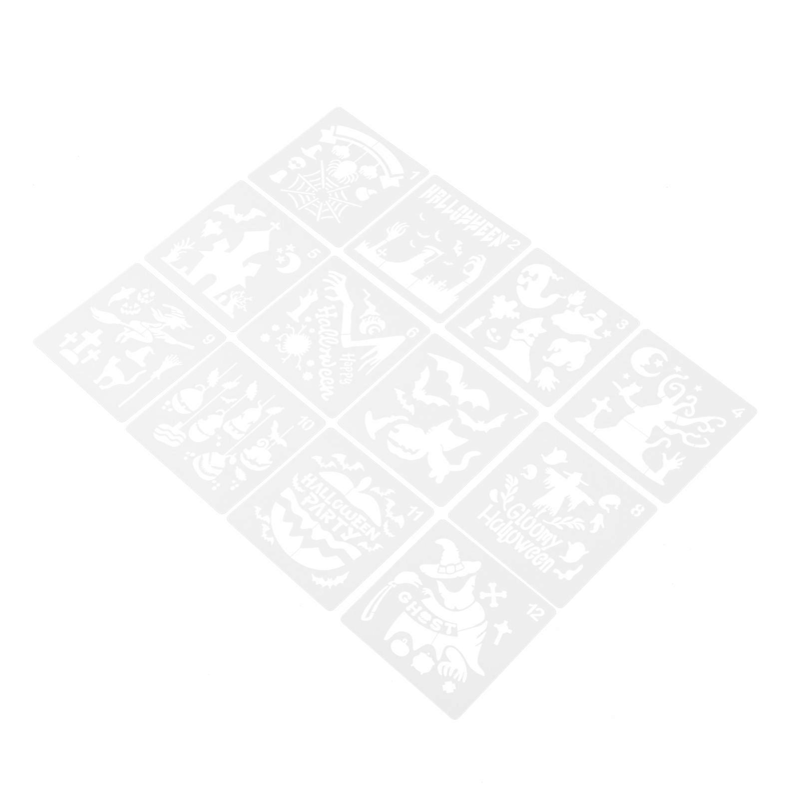 White Decorative Halloween Stencils for Drawing Reusable 60 Sheets