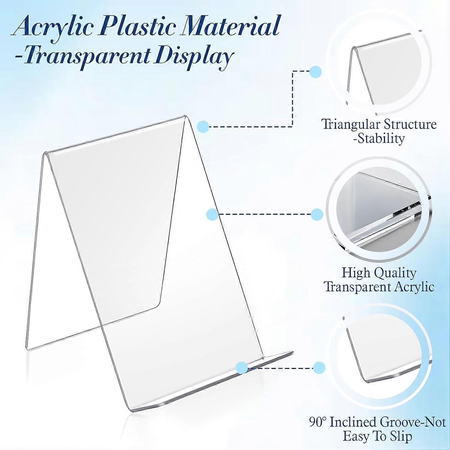 12 Pack Clear Acrylic Book Display Stand 4x5 Inch Easel with Stable Base for Photos Comics Music Sheets