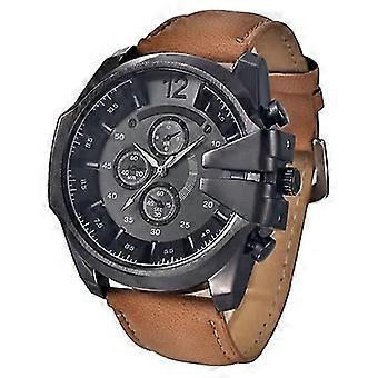 Relógio Esportivo Moda Masculina Business Casual Grande Dial Belt Relógio de Quartzo