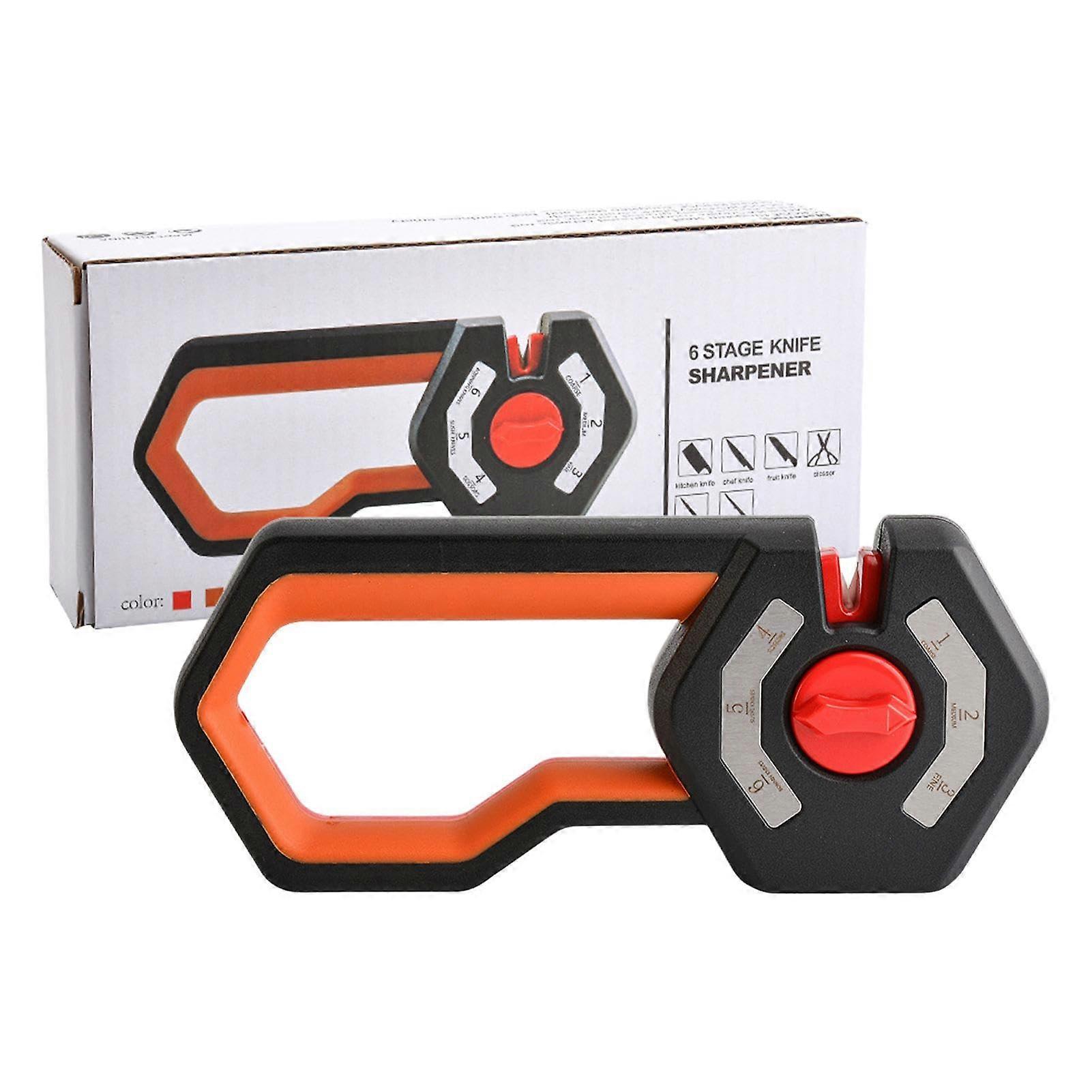 Adjustable Angle Scissor Sharpener with 6Stage Precision Sharpening and NonSlip Ergonomic Grip