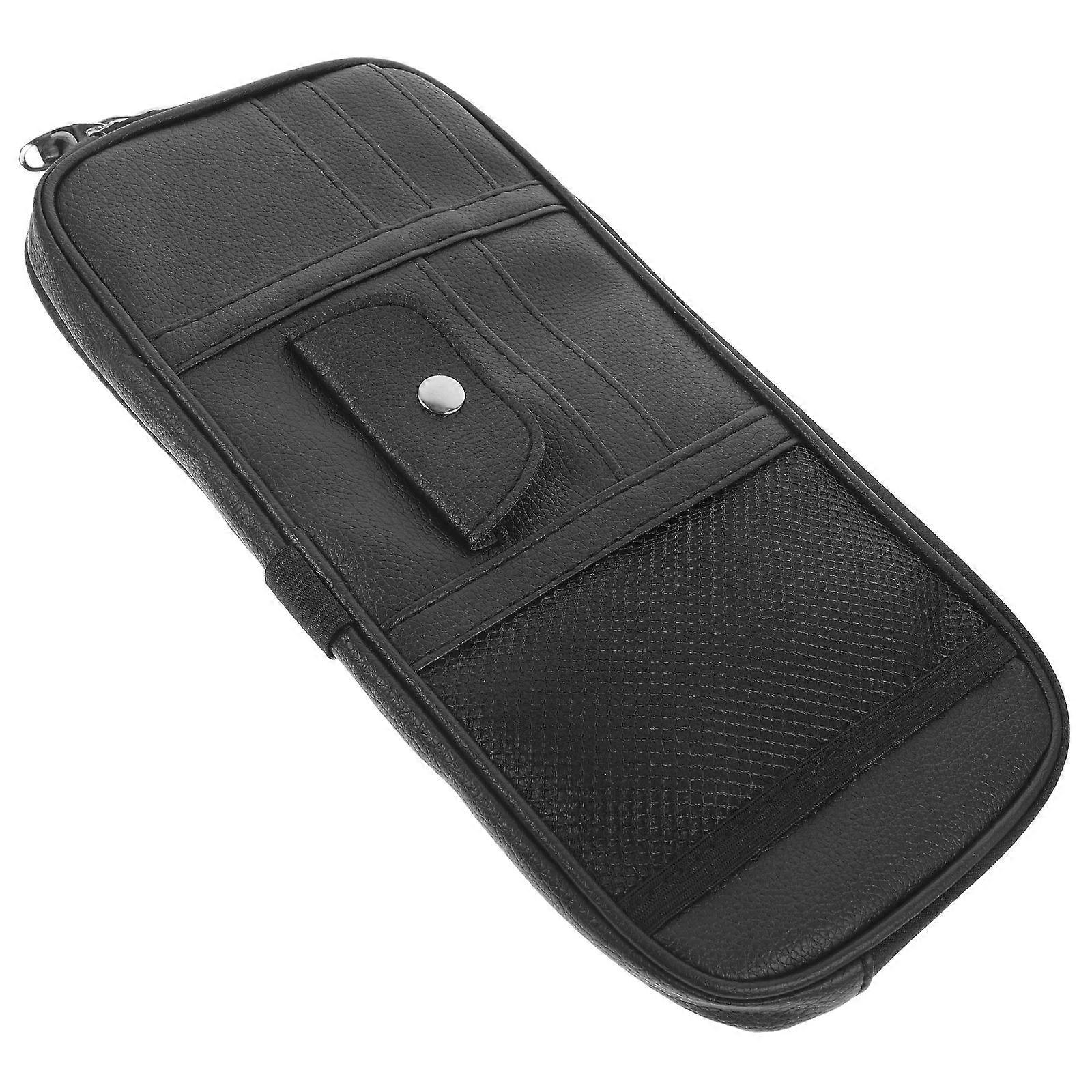 Vehicle Visor Storage Pouch with Organizer Function Black Car Accessory