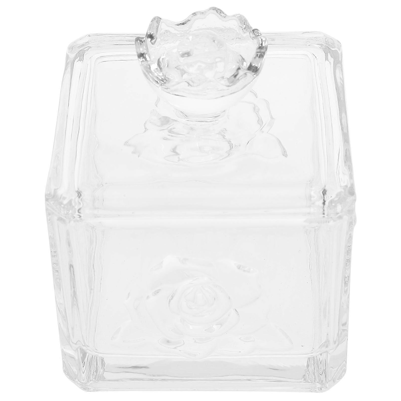 Glass Storage Jar for Storage Decorative Embossed Glass Jar