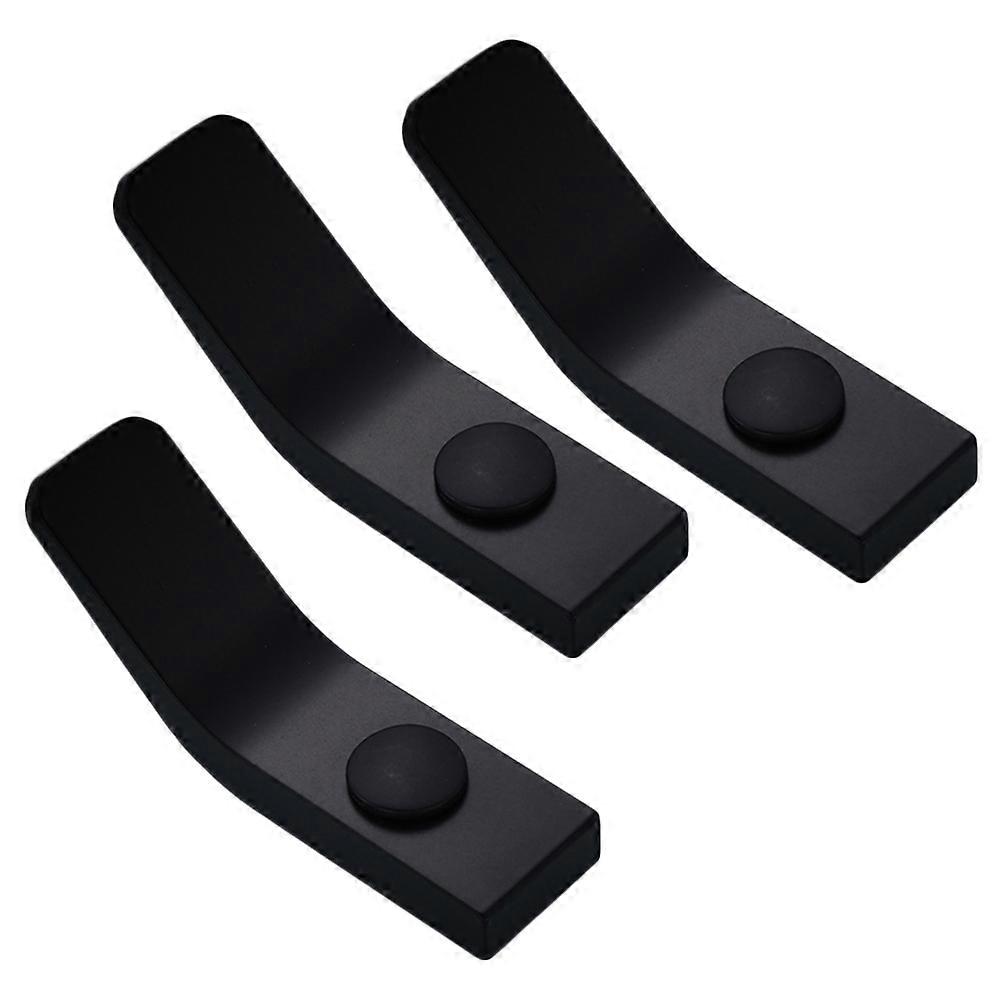 Utility Hooks Black Wall Hanger Rust Resistant for Office School Dorm 3Set