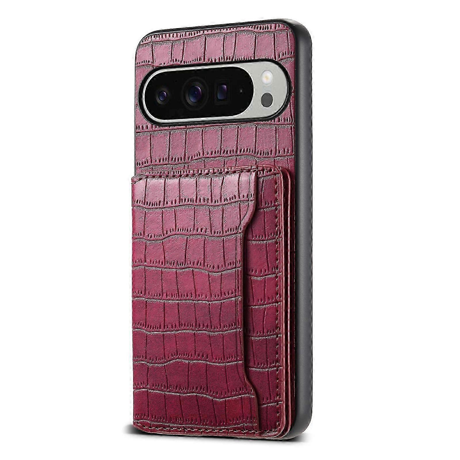25-26 Crocodile Texture Card Bag Design Full Coverage Phone Case