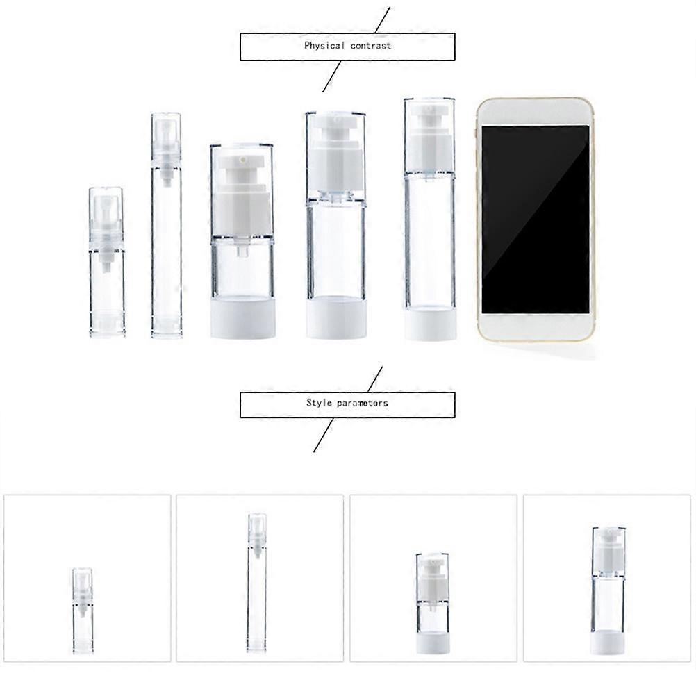 Chemical Bottle Plastic Emulsion Bottle for Storage Use 5Pcs White Set