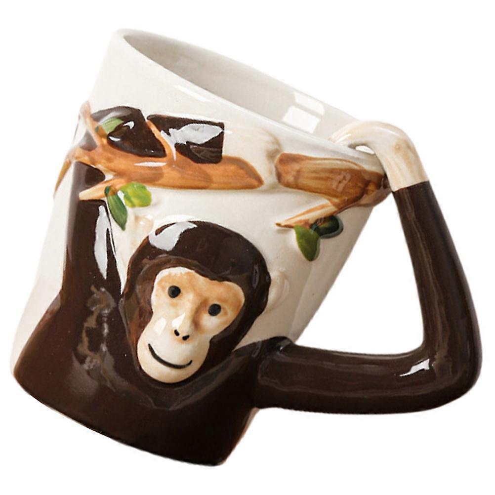 Monkey Ceramic Mug Water Cup for Drinking 4Pcs Cartoon Design Coffee Mugs