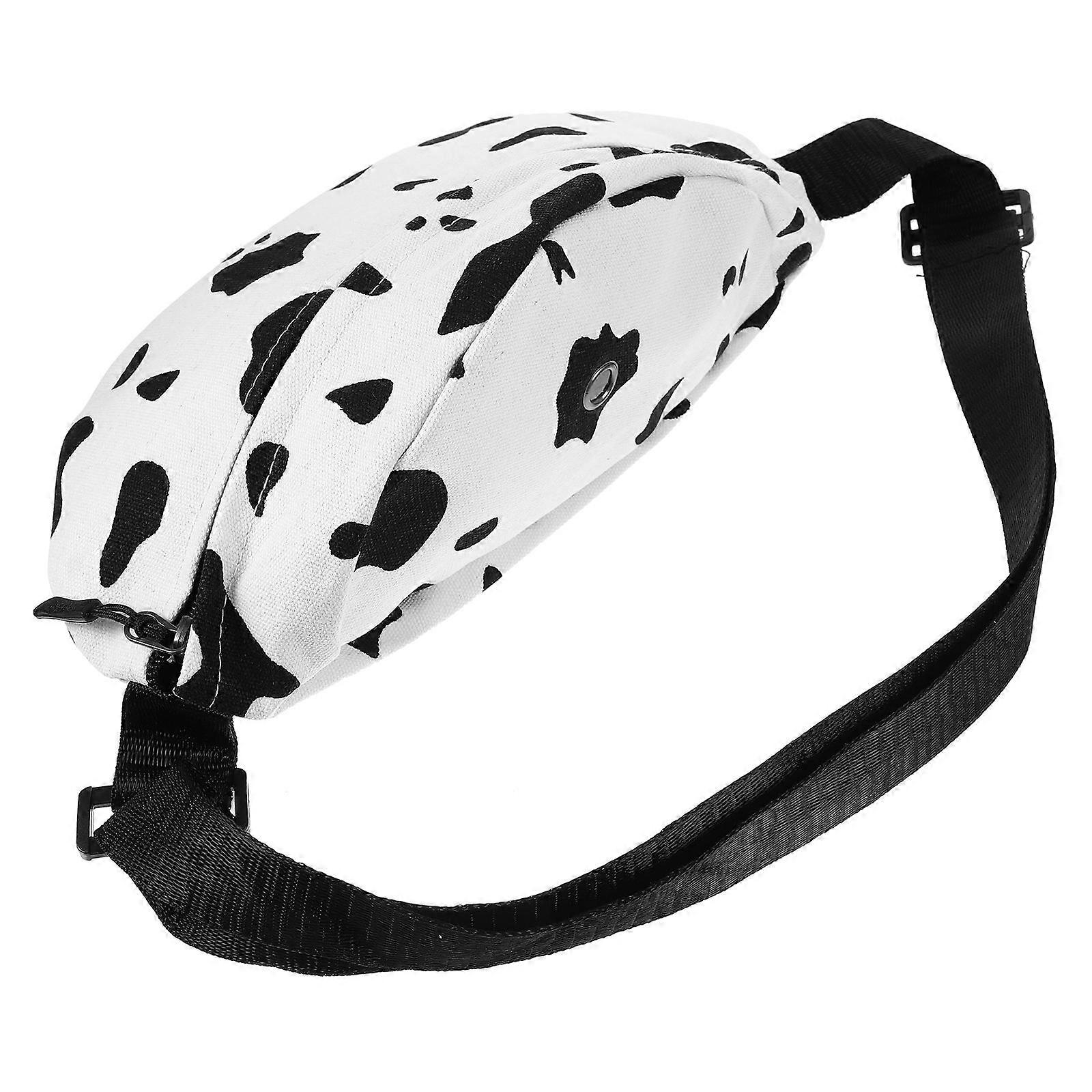 Milk Cow Pattern Chest Bag for Storage with Durable Lamb Wool
