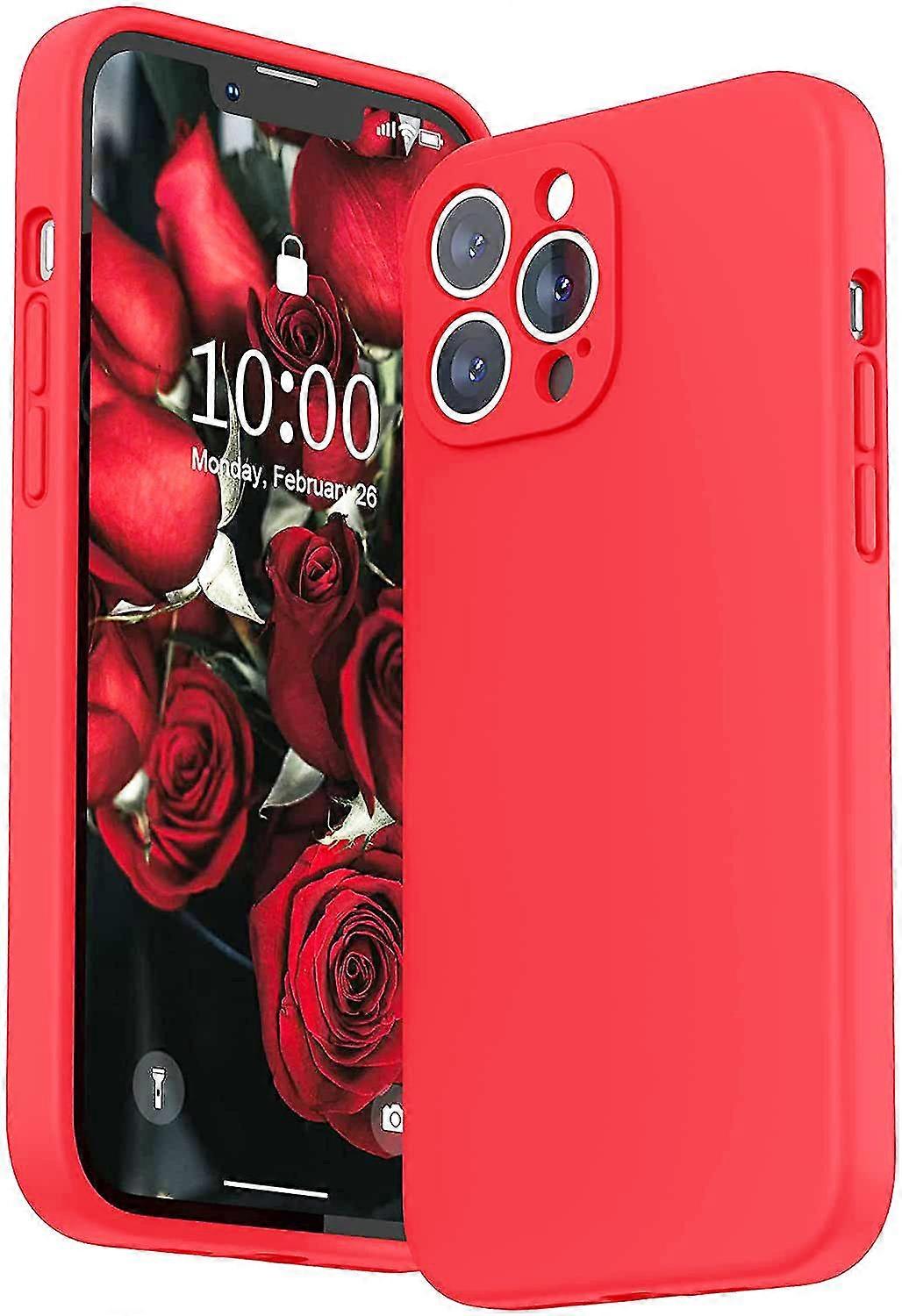 25-26 Iphone 13 Case Liquid Silicone Case With Camera Protection,soft Anti-scratch Microfiber