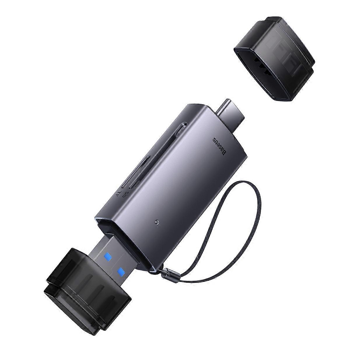 BASEUS Lite Series USB-A + Type-C to TF Card Reader Portable 2TB Large Capacity Card Reader Compatib