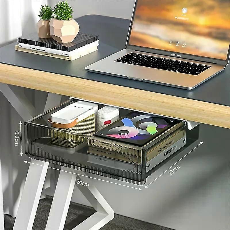 Invisible Storage Table Shelf Storage Box New Pull Out Storage Box Hanging Under Desk Drawer Large Capacity Undertable Drawer