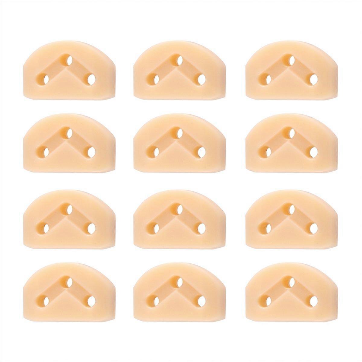 12Pcs Classical Guitar Rollers String Locks Nut Block Clamp, Apricot