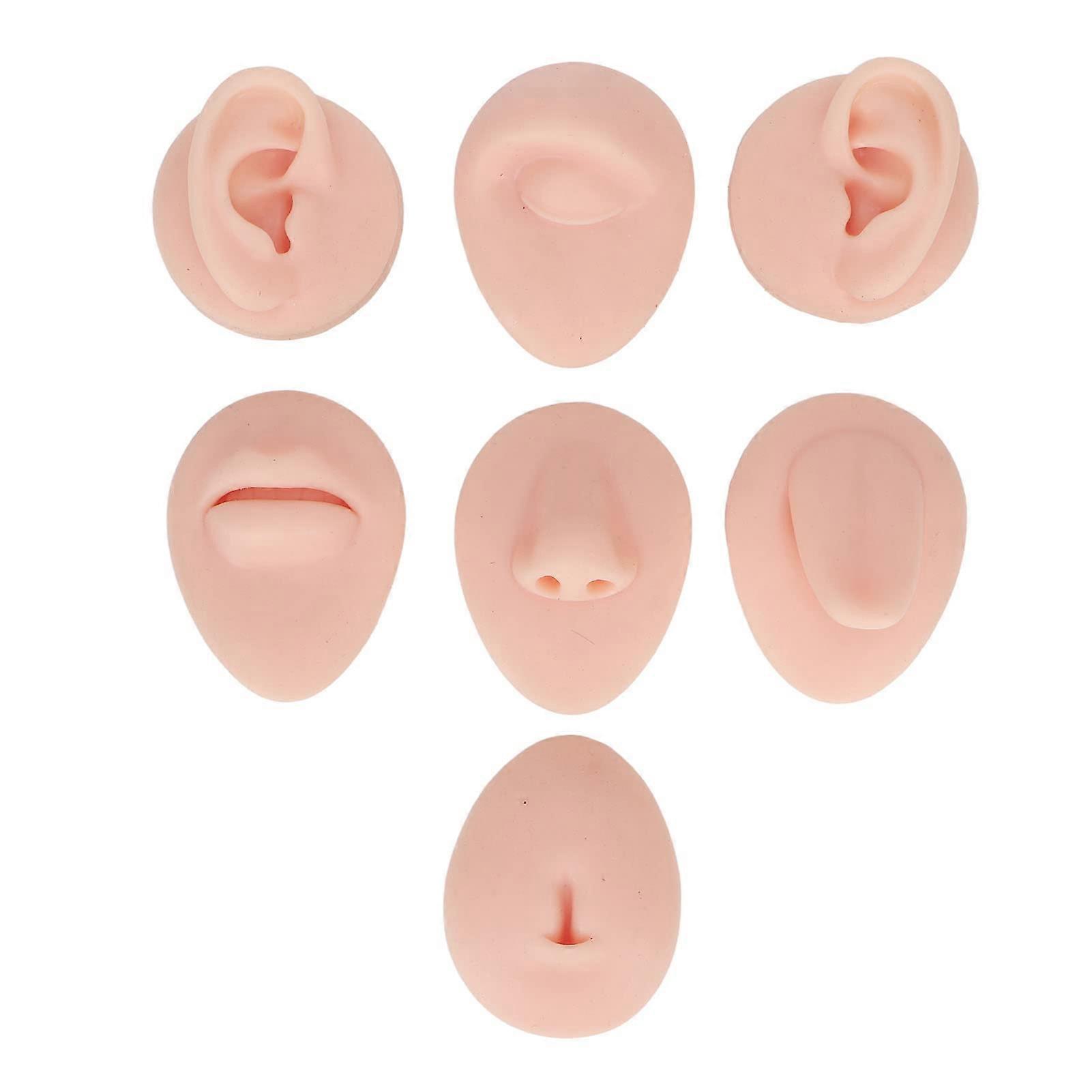 Piercing Practice Model Safe Reusable Silicone Ear and Navel Training Kit for Beginners Light Skin