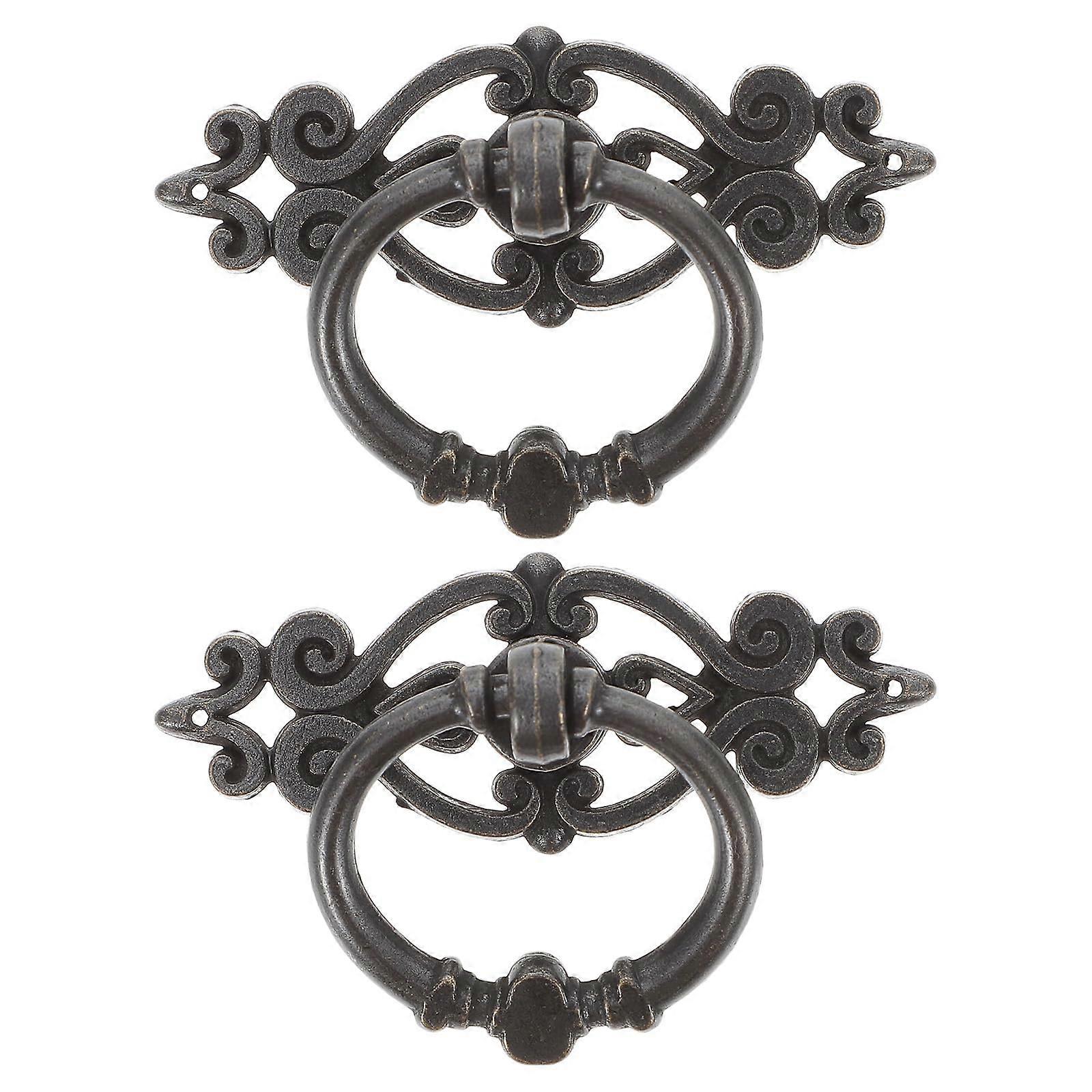 6 Pcs Antique Brass Cabinet Pull Handles Vintage Drawer Knobs for Kitchen Bathroom Dresser