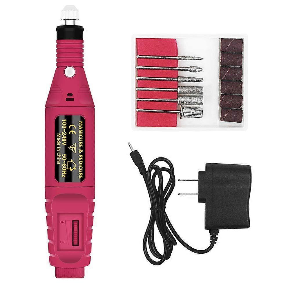 Electric Nail Drill Kit with Variable Speed Control for Acrylic and Gel Nails, Rose Red