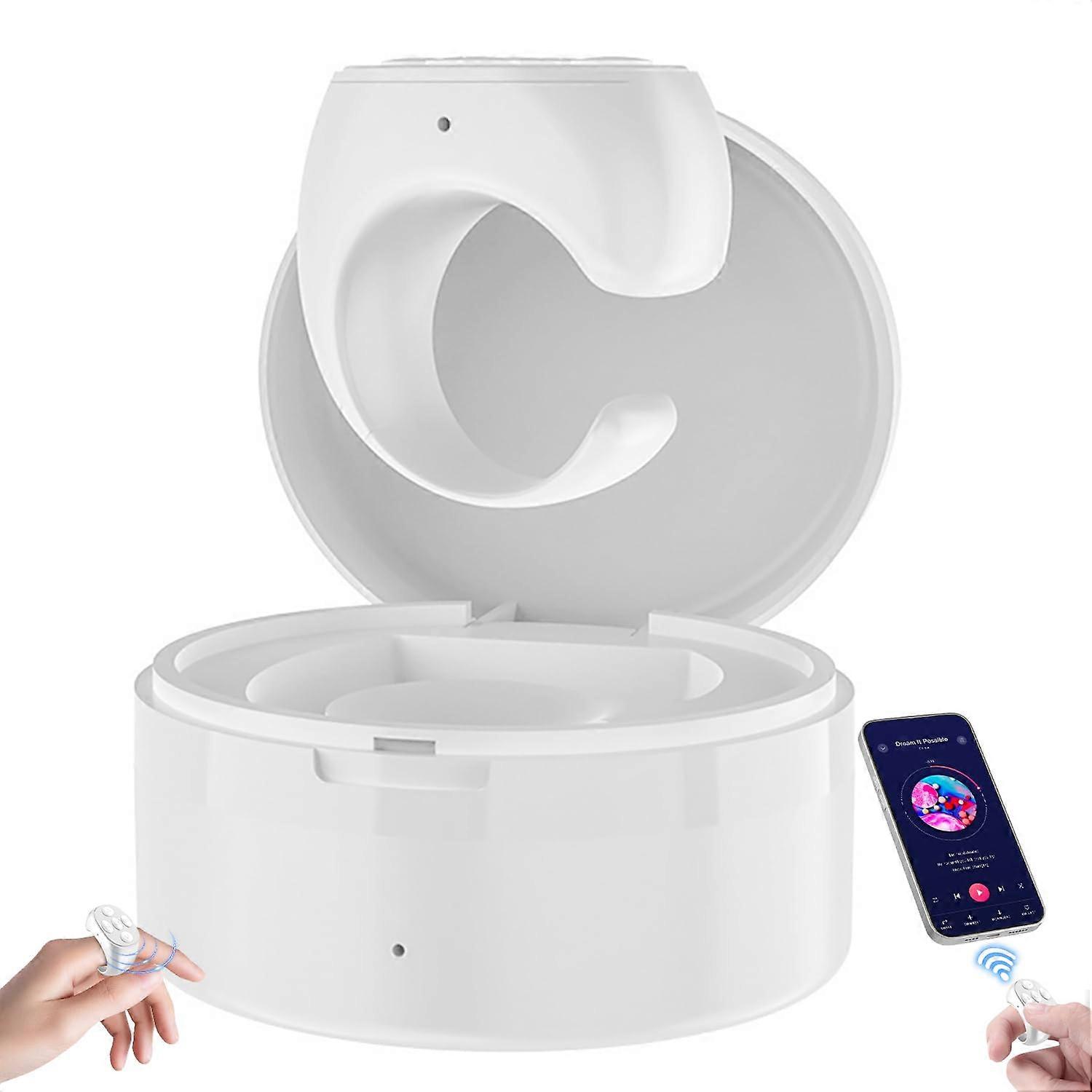 Bluetooth Remote Control Ring with Touch Control, Multifunction Navigation, White