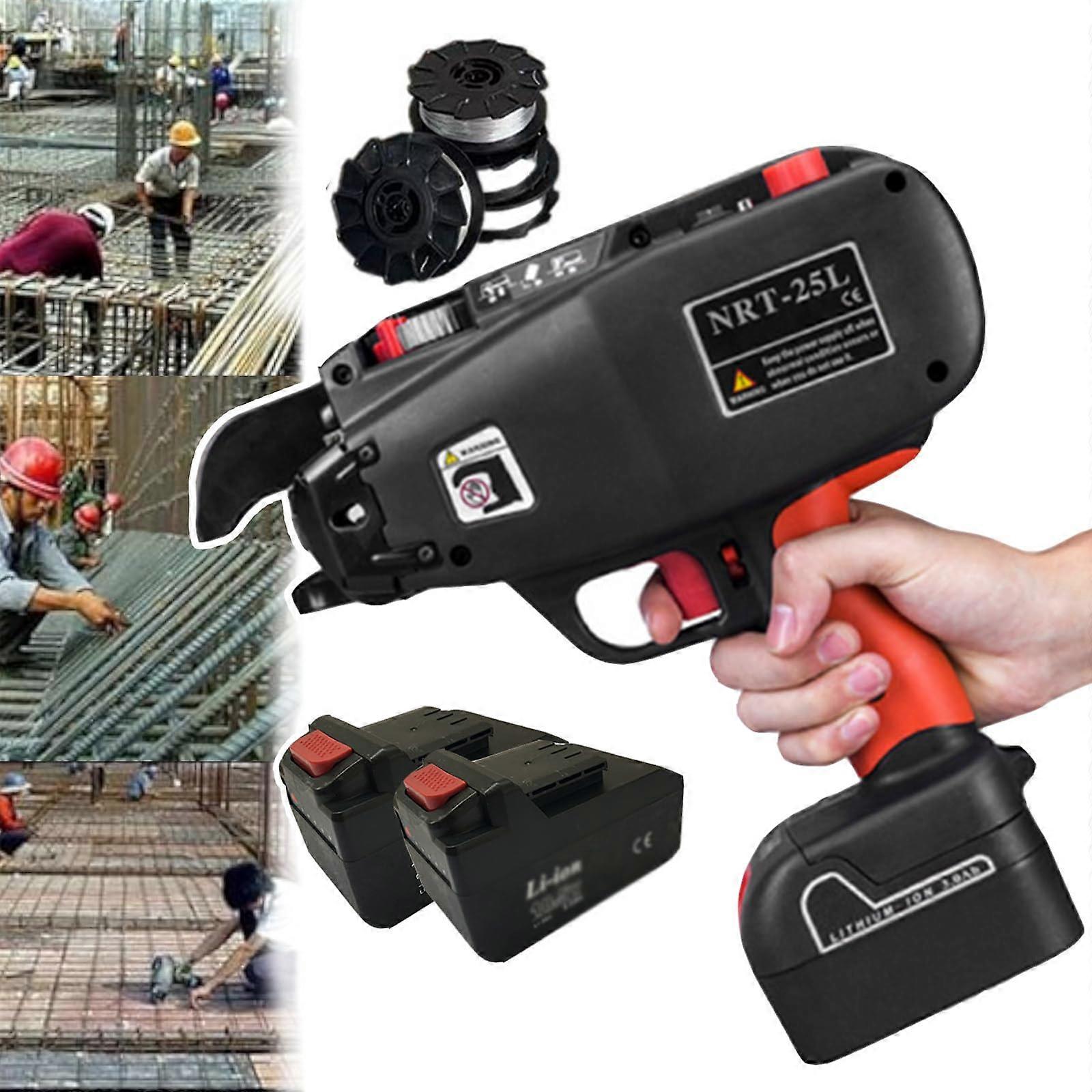 Rebar Tying Machine 14.4V Cordless Automatic Tie Gun 0.8s Fast Binding Tool for Construction
