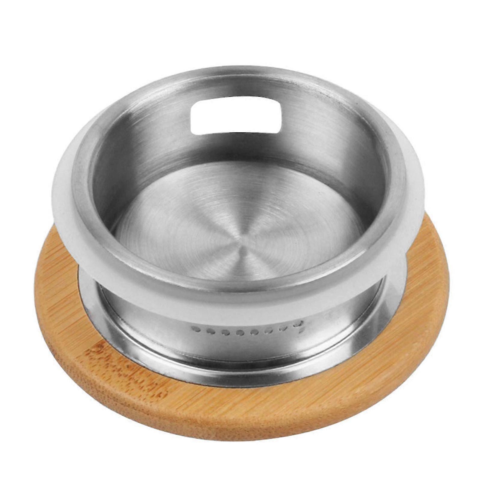 Silver Water Pitcher Lid Replaceable for Home Use with Bamboo Cover