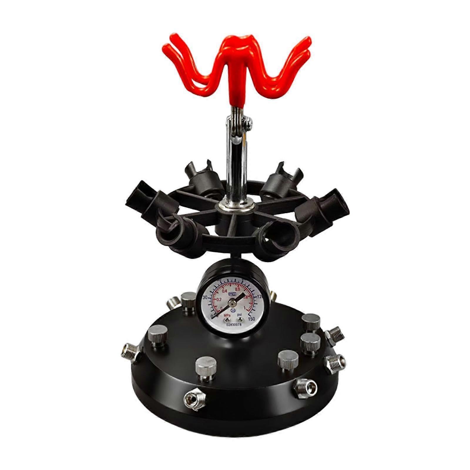 Airbrush Holder with Rotating Dual Racks, Compact Metal Stand Holds 8 Airbrushes for Workbench