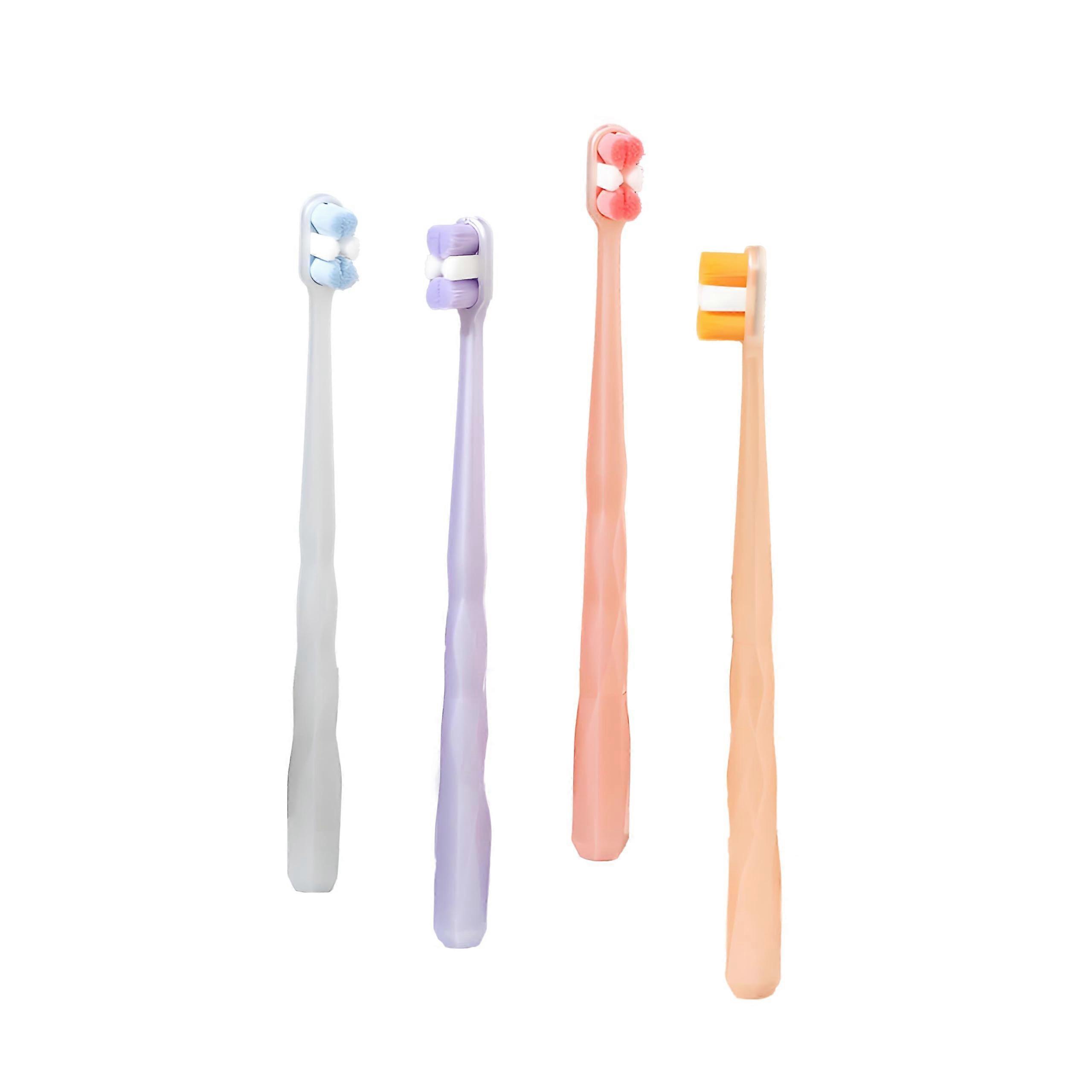 Soft Bristle Toothbrush Set with Ultra Soft Diamond Pattern Bristles and Compact Head for Adults