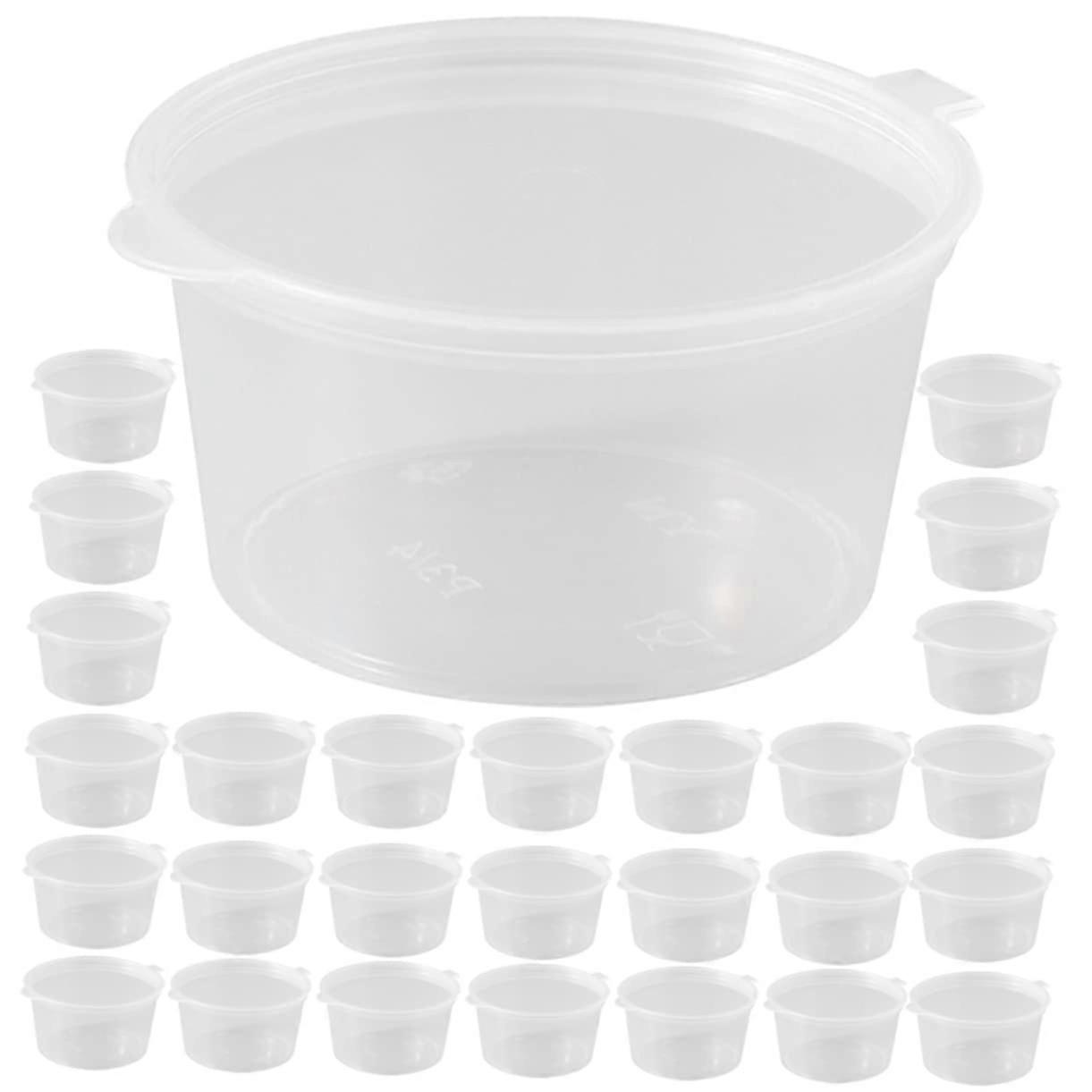 100pcs Sauce Cups with Lids LeakProof Portion Control Condiment Containers for Meal Prep
