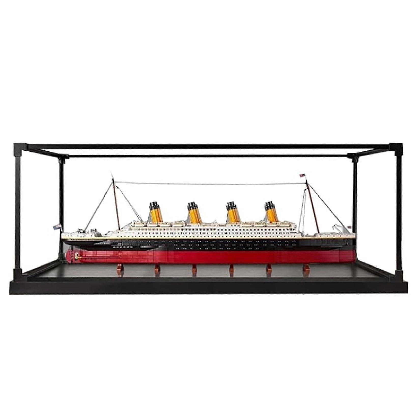 Titanic Display Case Acrylic Dustproof UV Protection Box for  10294 Model Clear View Style A