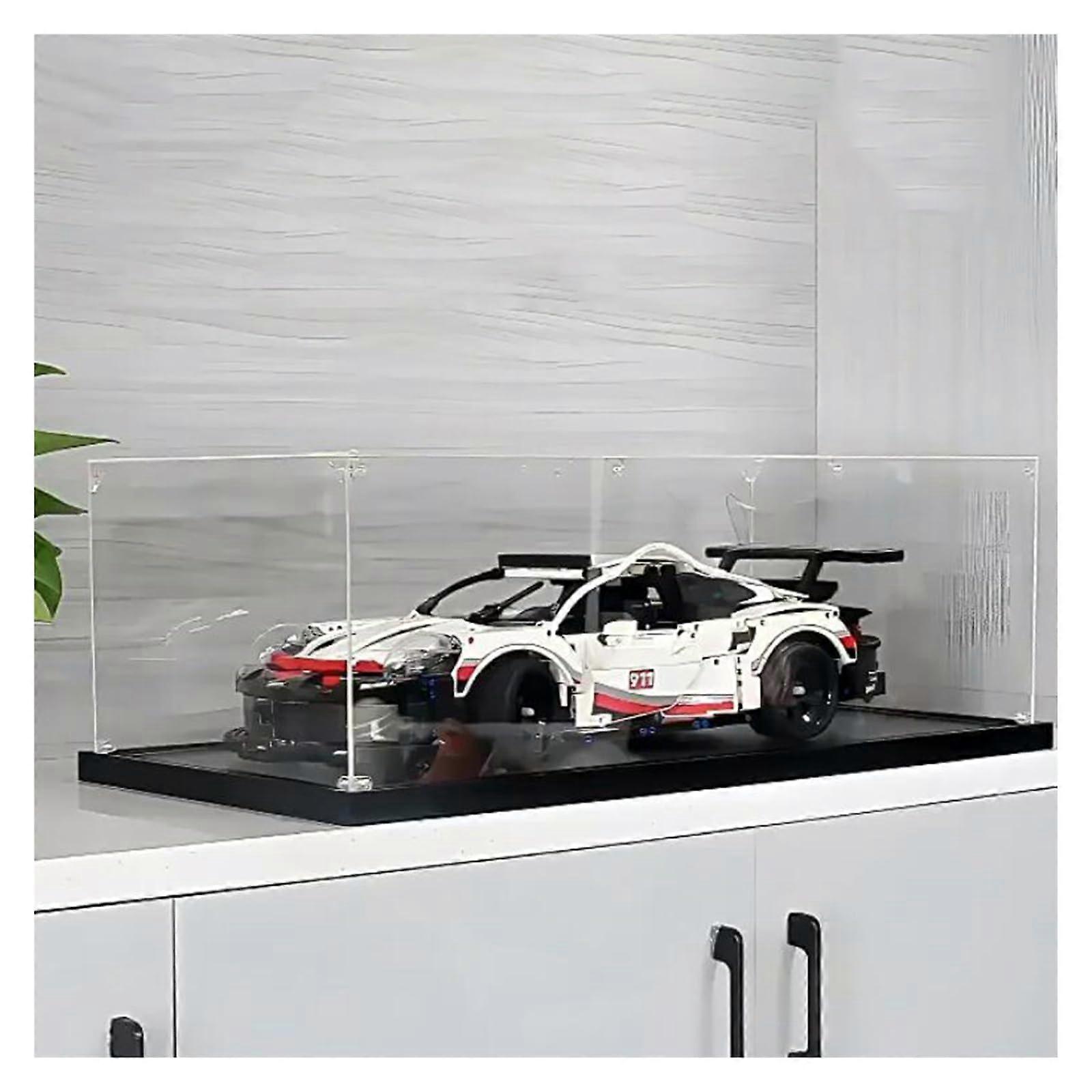 Acrylic Display Case for Collectibles with Black Base, Dustproof Stackable Clear Showcase Box