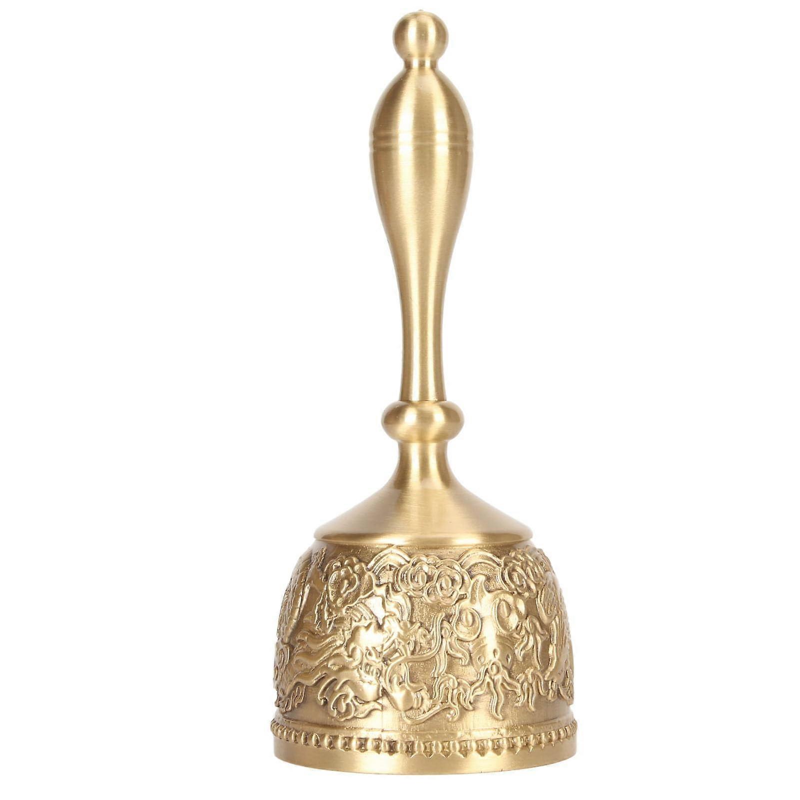 Brass Hand Call Bell with Loud 85dB Ring, Ergonomic Grip, TarnishResistant for Classroom, Wedding