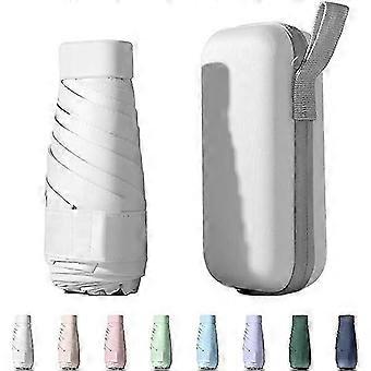 Mini Guarda-Chuva de Viagem com Estojo - Compacto, Leve, com Proteção Solar UV UPF 50+, Guarda-Sol Portátil à Prova de Vento para Mulheres